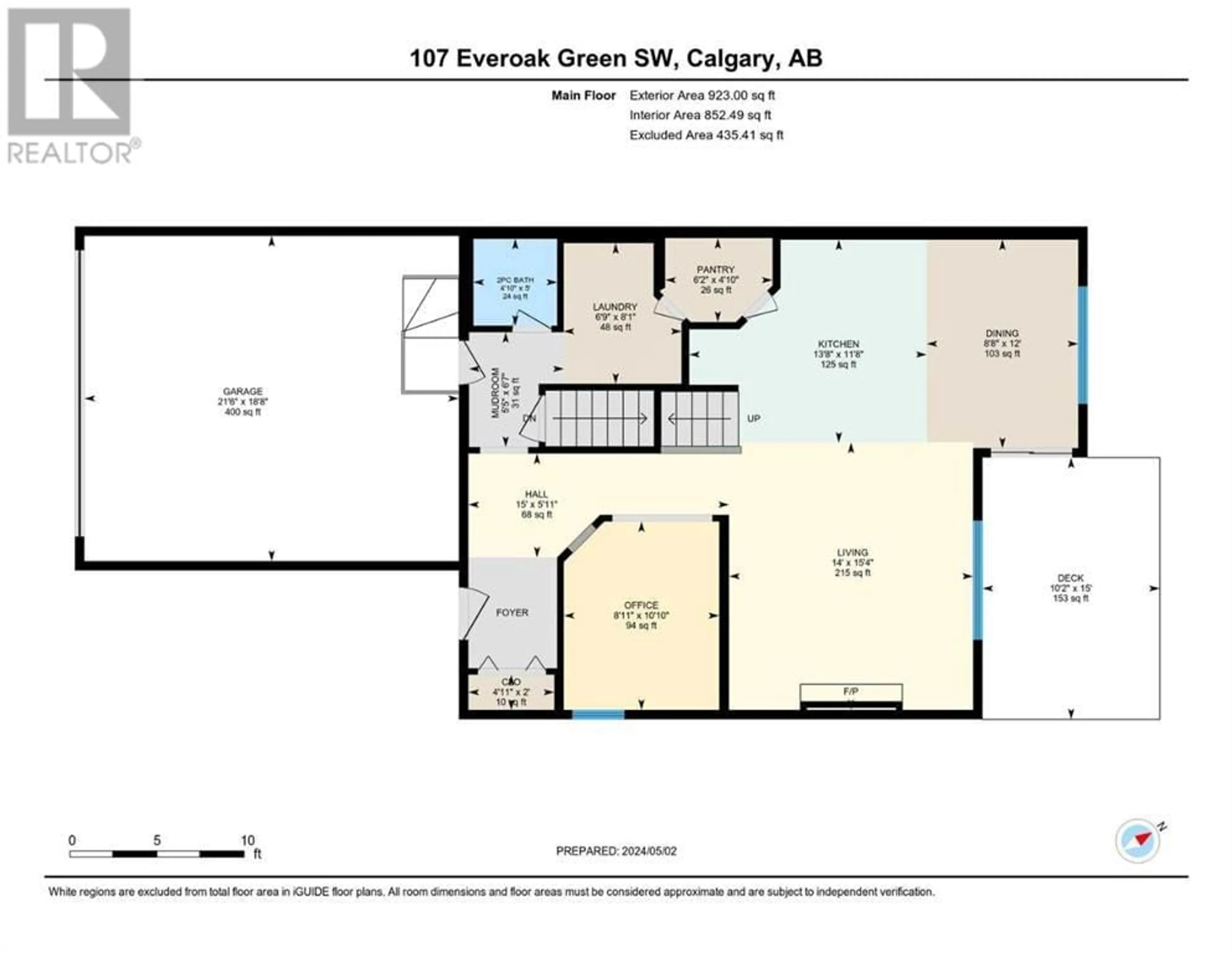 Floor plan for 107 Everoak Green SW, Calgary Alberta T2Y0J6
