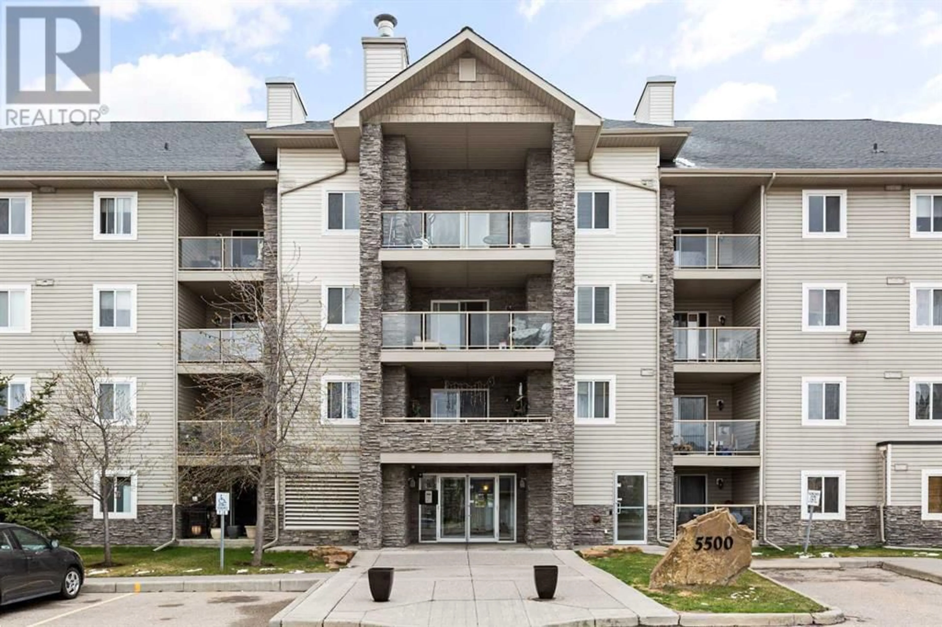 A pic from exterior of the house or condo for 401 5500 Somervale Court SW, Calgary Alberta T2Y4L9
