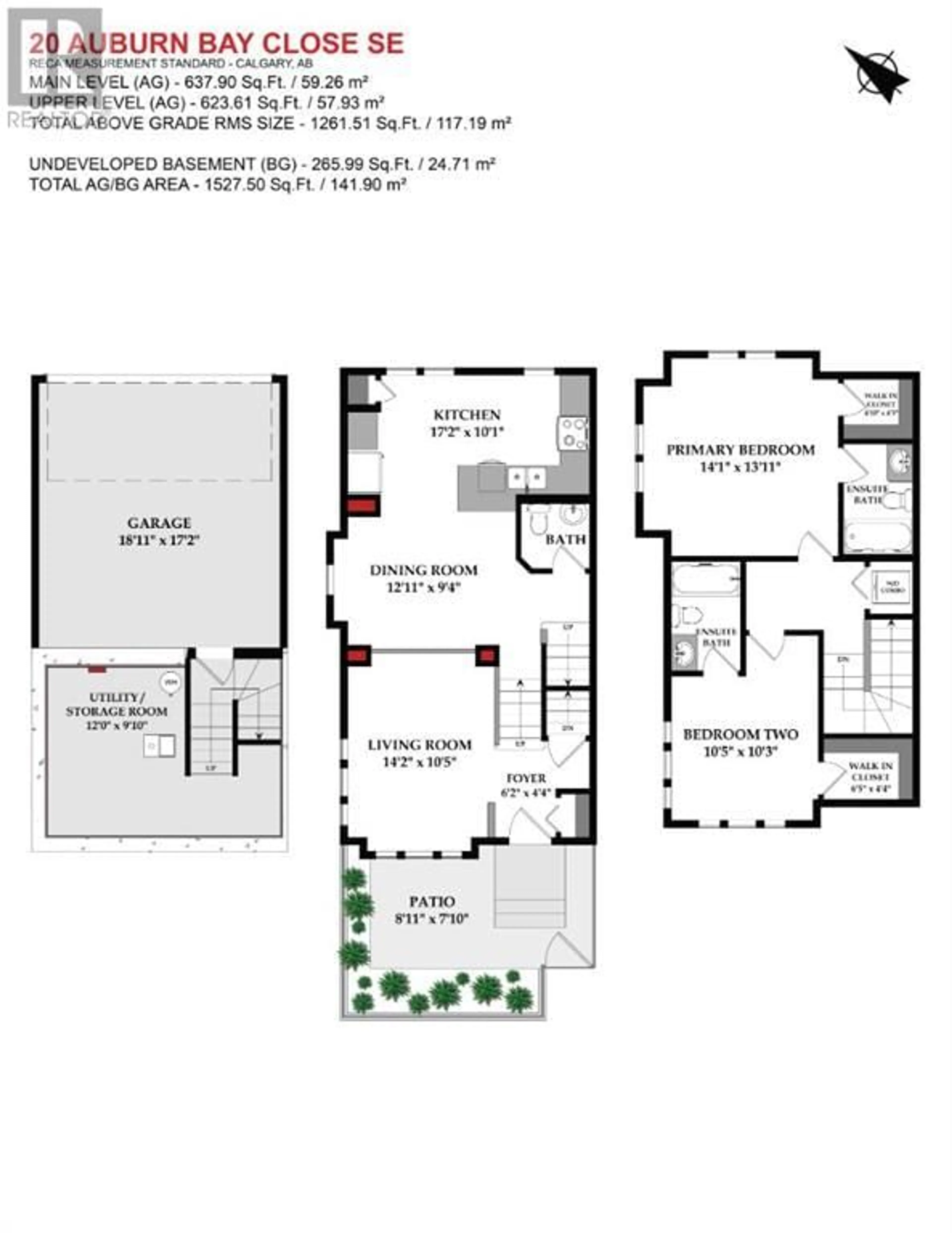 Floor plan for 20 Auburn Bay Close SE, Calgary Alberta T2X3B6