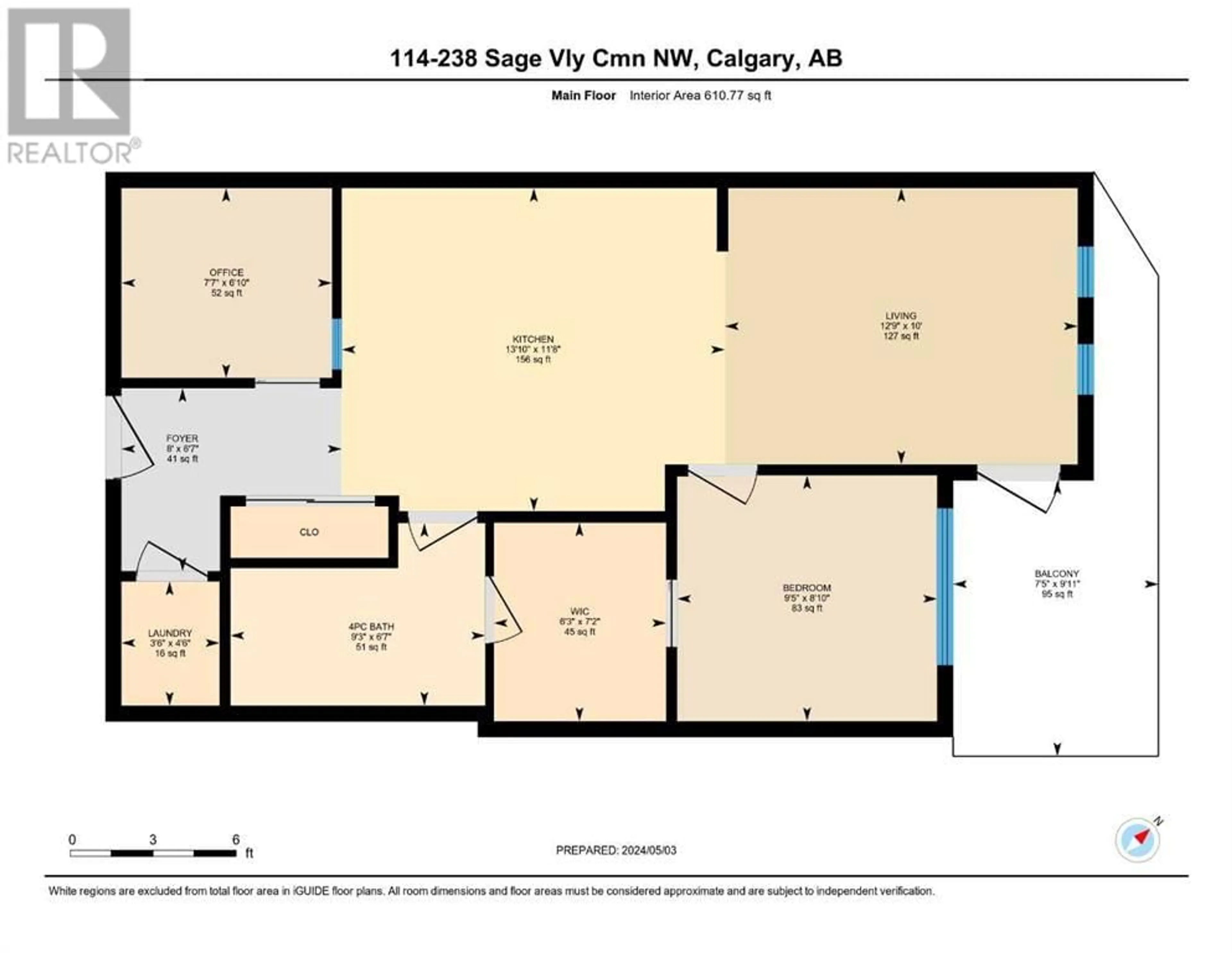 Floor plan for 114 238 Sage Valley Common NW, Calgary Alberta T3R1X8
