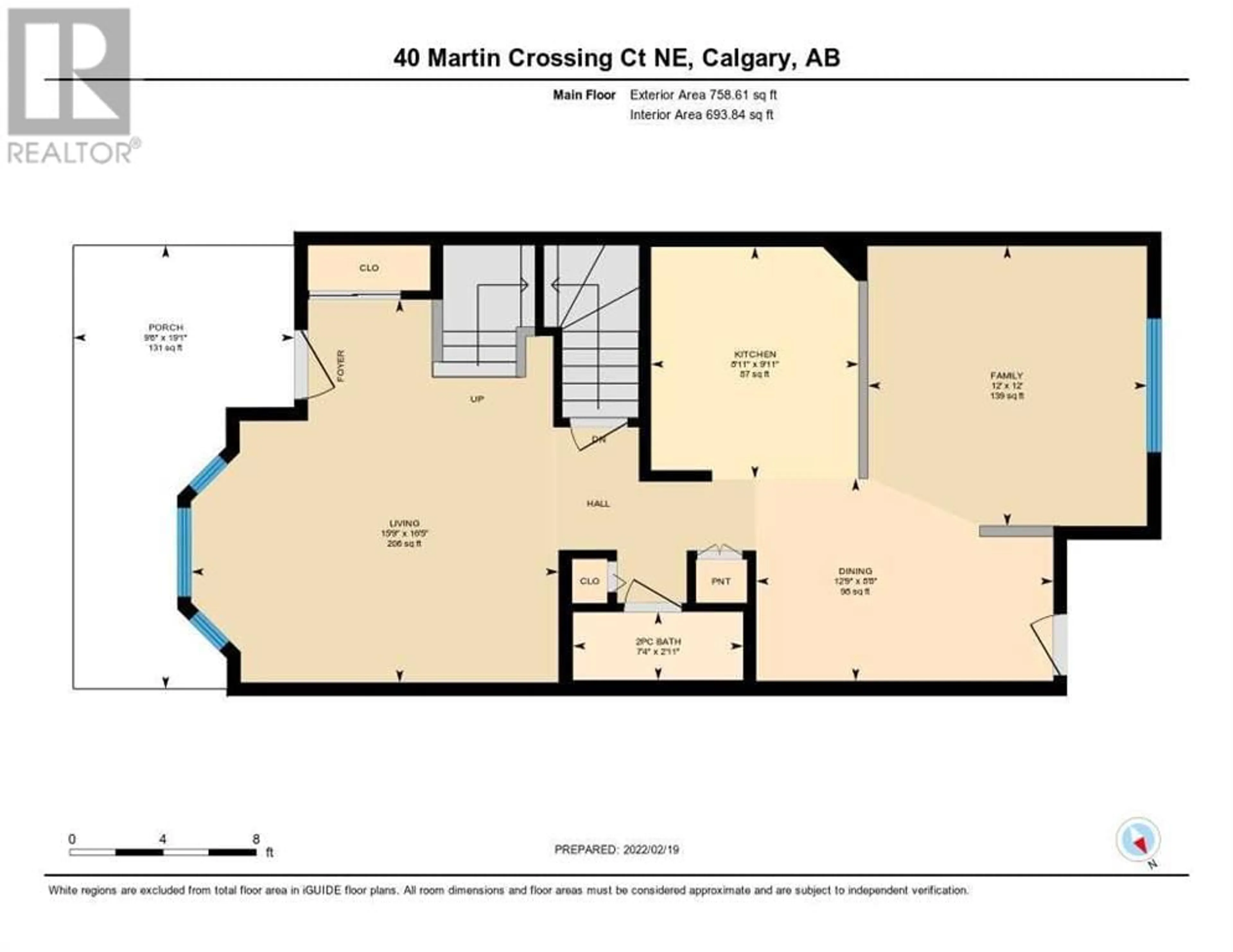 Floor plan for 40 Martin Crossing Court NE, Calgary Alberta T3H0W5