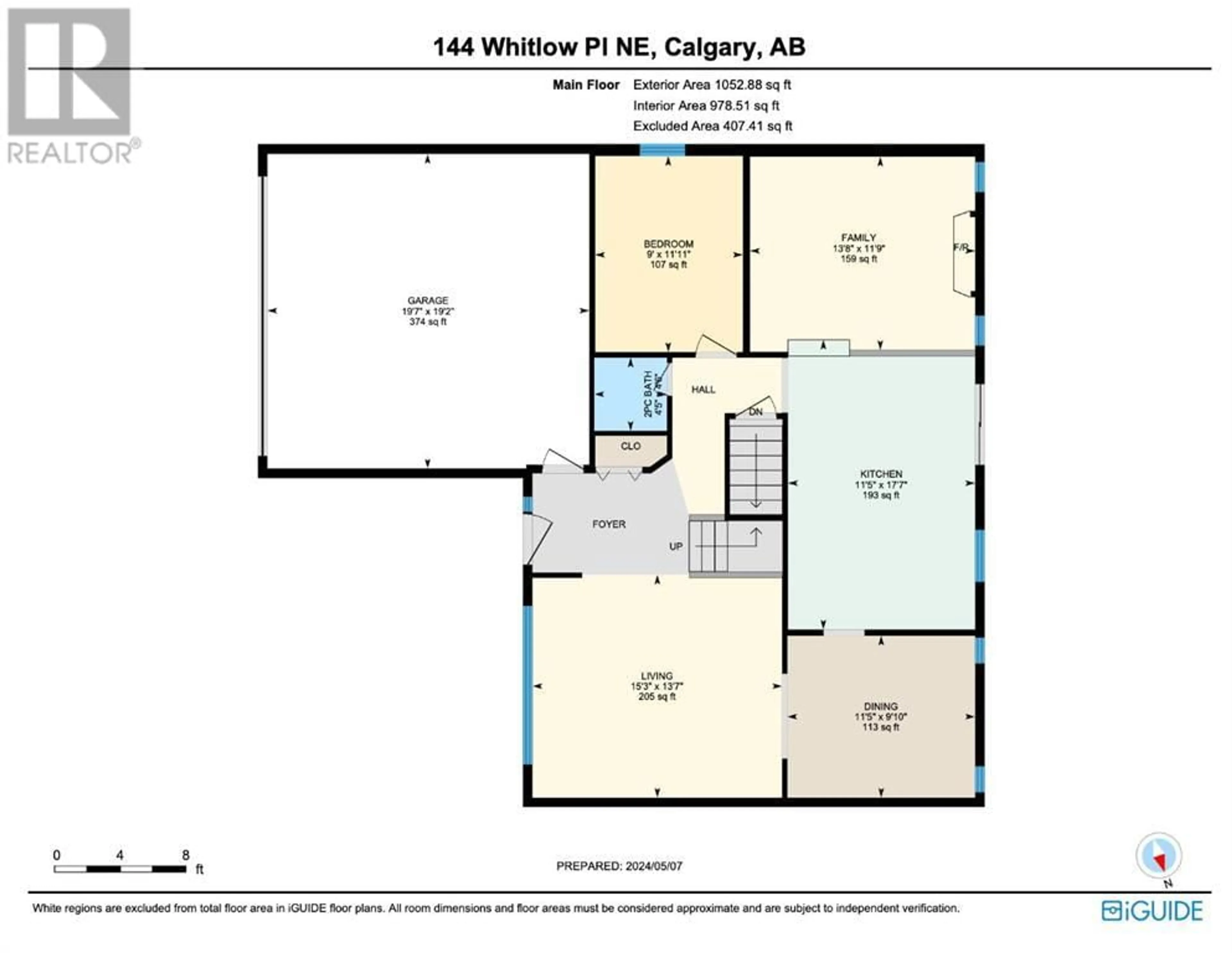 Floor plan for 144 Whitlow Place NE, Calgary Alberta T1Y6J9