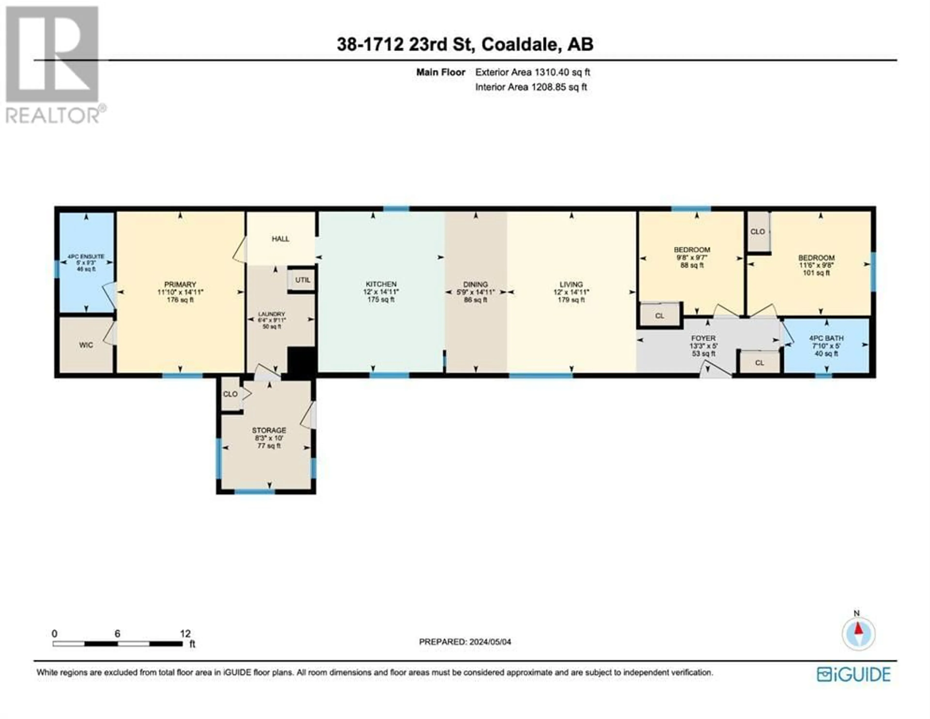 Floor plan for 38 1712 23 Street, Coaldale Alberta T1M1P9