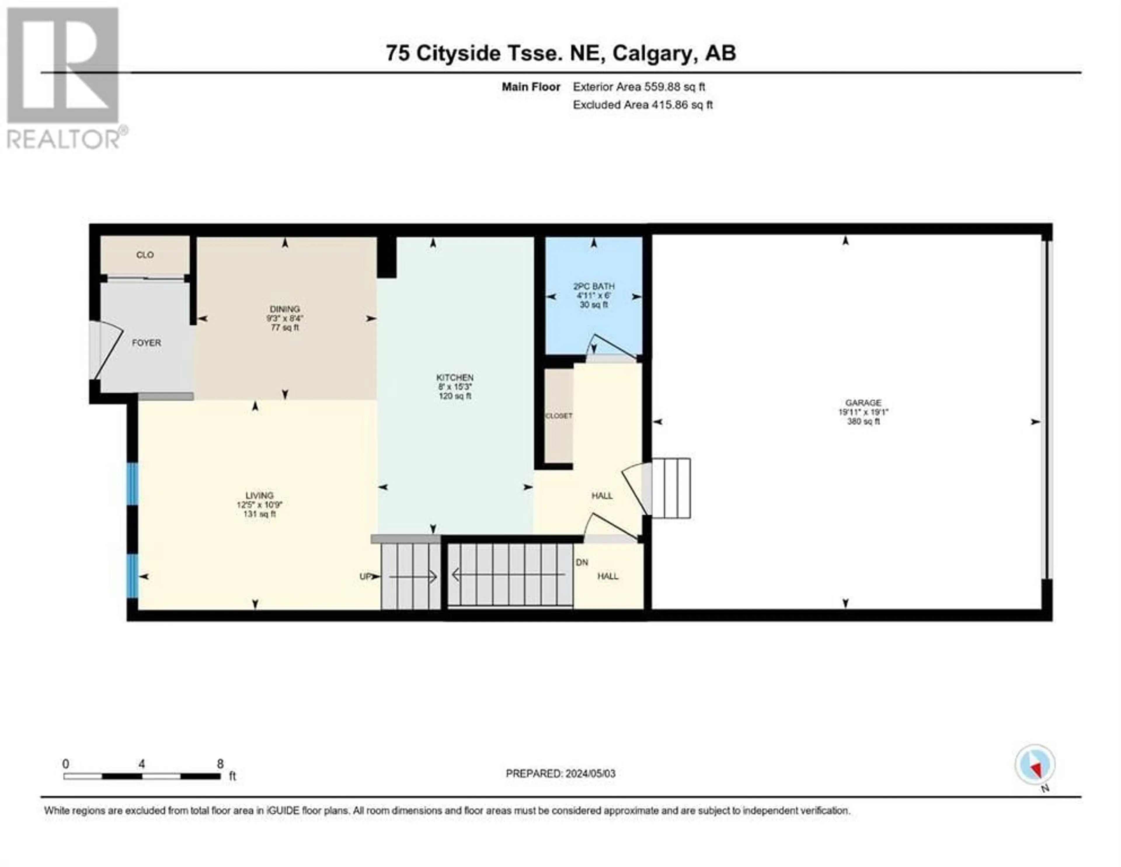 Floor plan for 75 Cityside Terrace NE, Calgary Alberta T3N1E2