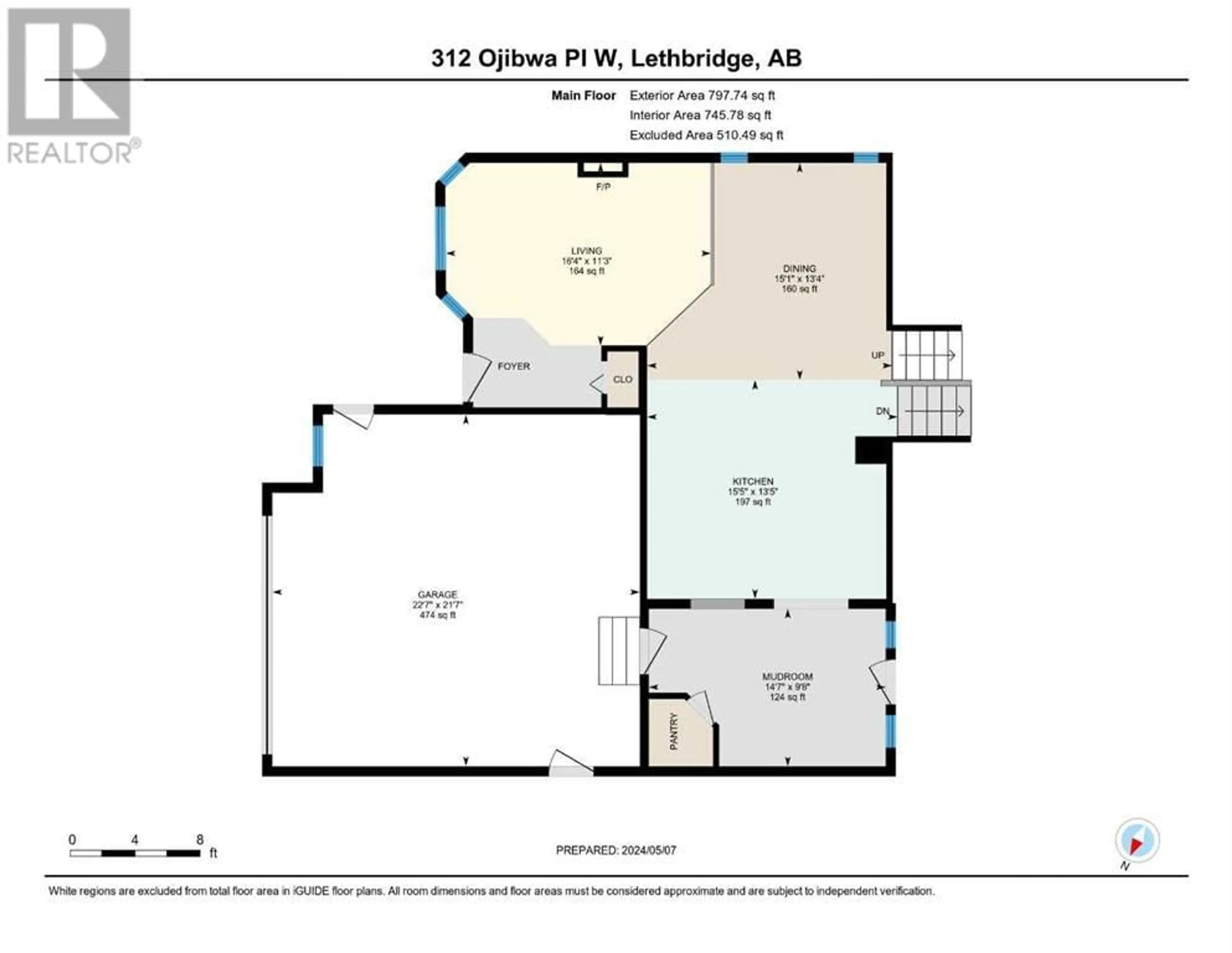 Floor plan for 312 Ojibwa Place W, Lethbridge Alberta T1K5K7