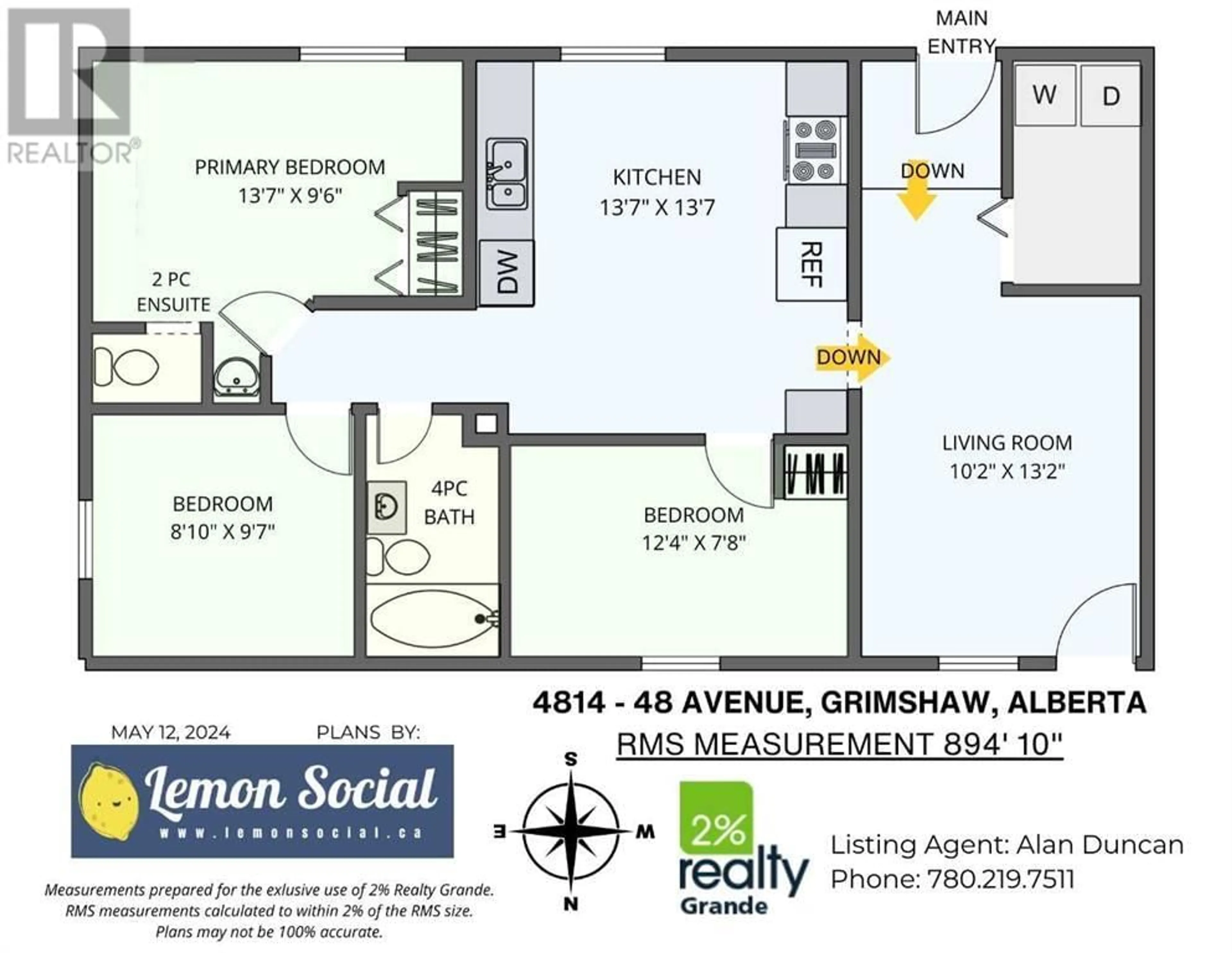 Floor plan for 4814 48 Avenue, Grimshaw Alberta T0H1W0