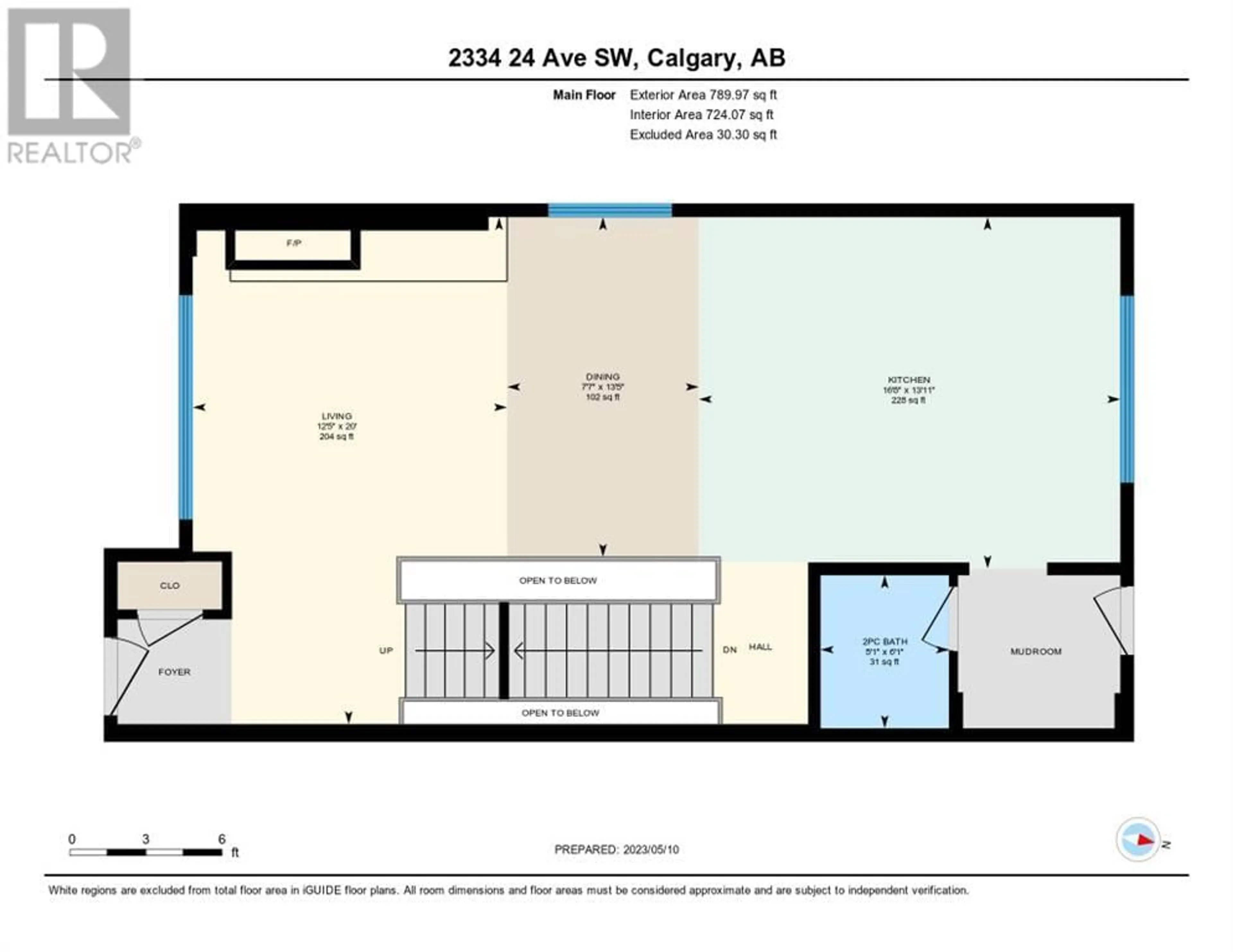 Floor plan for 2334 24 Avenue SW, Calgary Alberta T2T0Y4