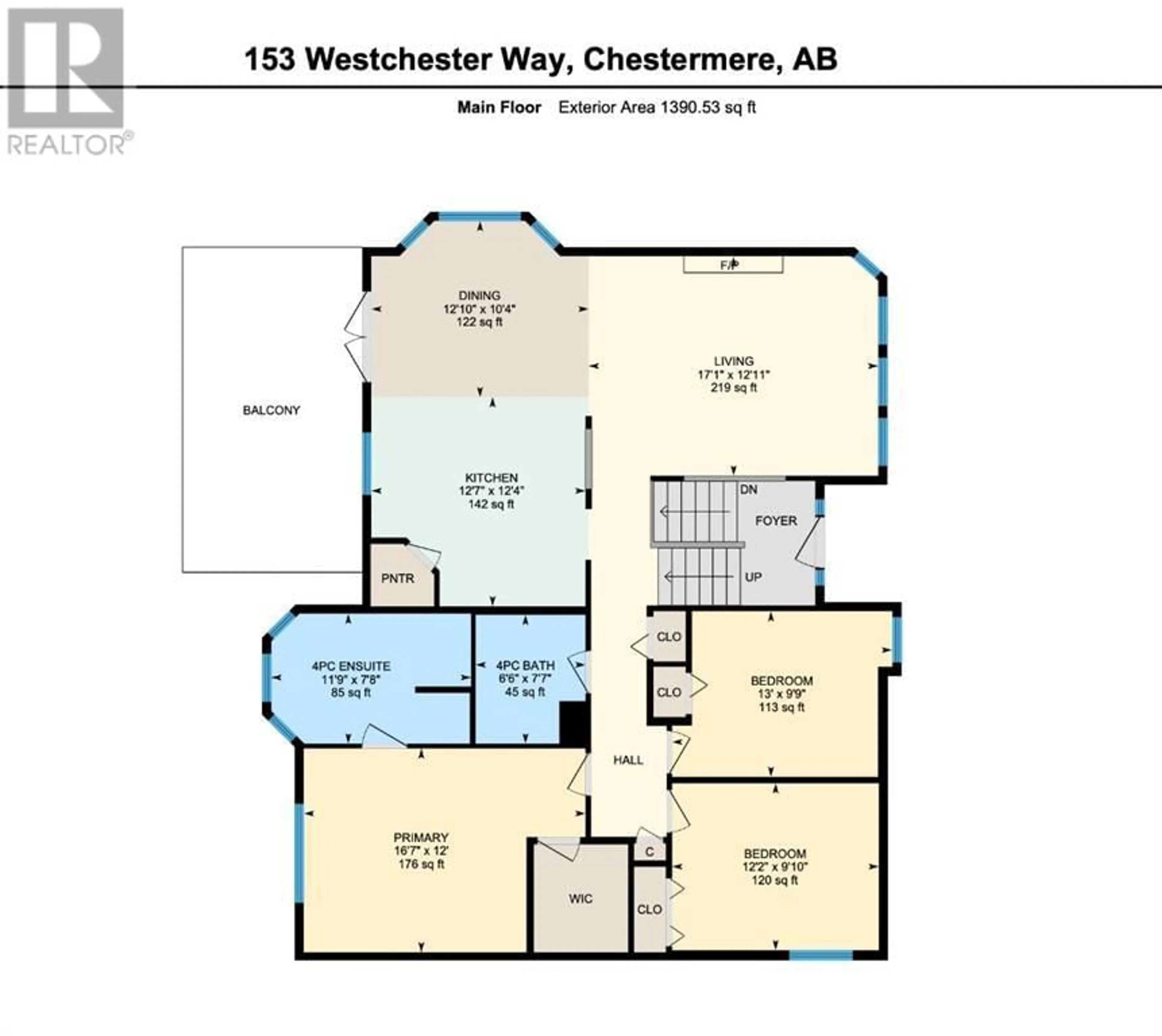 Floor plan for 153 Westchester Way, Chestermere Alberta T1X1B8