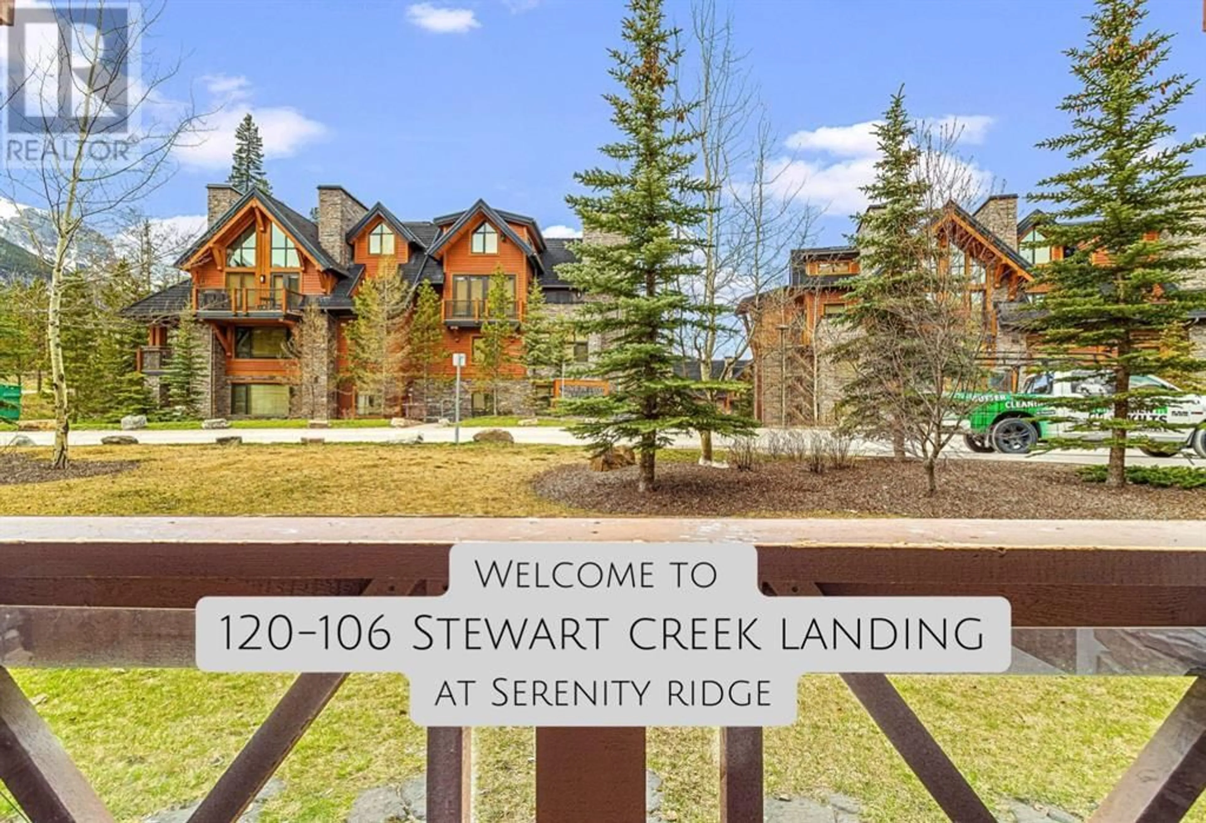 A pic from exterior of the house or condo for 120 106 Stewart Creek Landing, Canmore Alberta T1W0G6