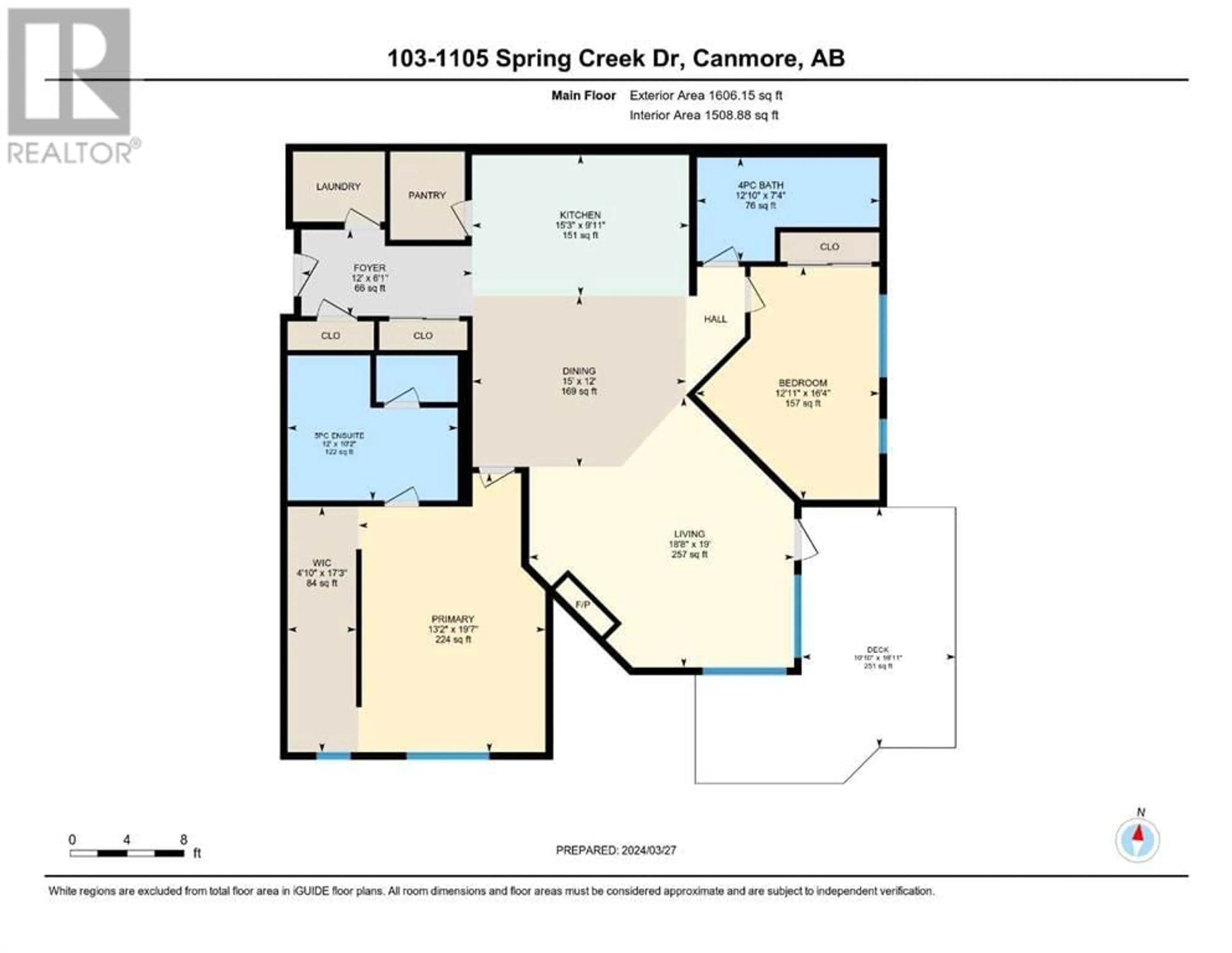 Floor plan for 103 1105 Spring Creek Drive, Canmore Alberta T1W0M6