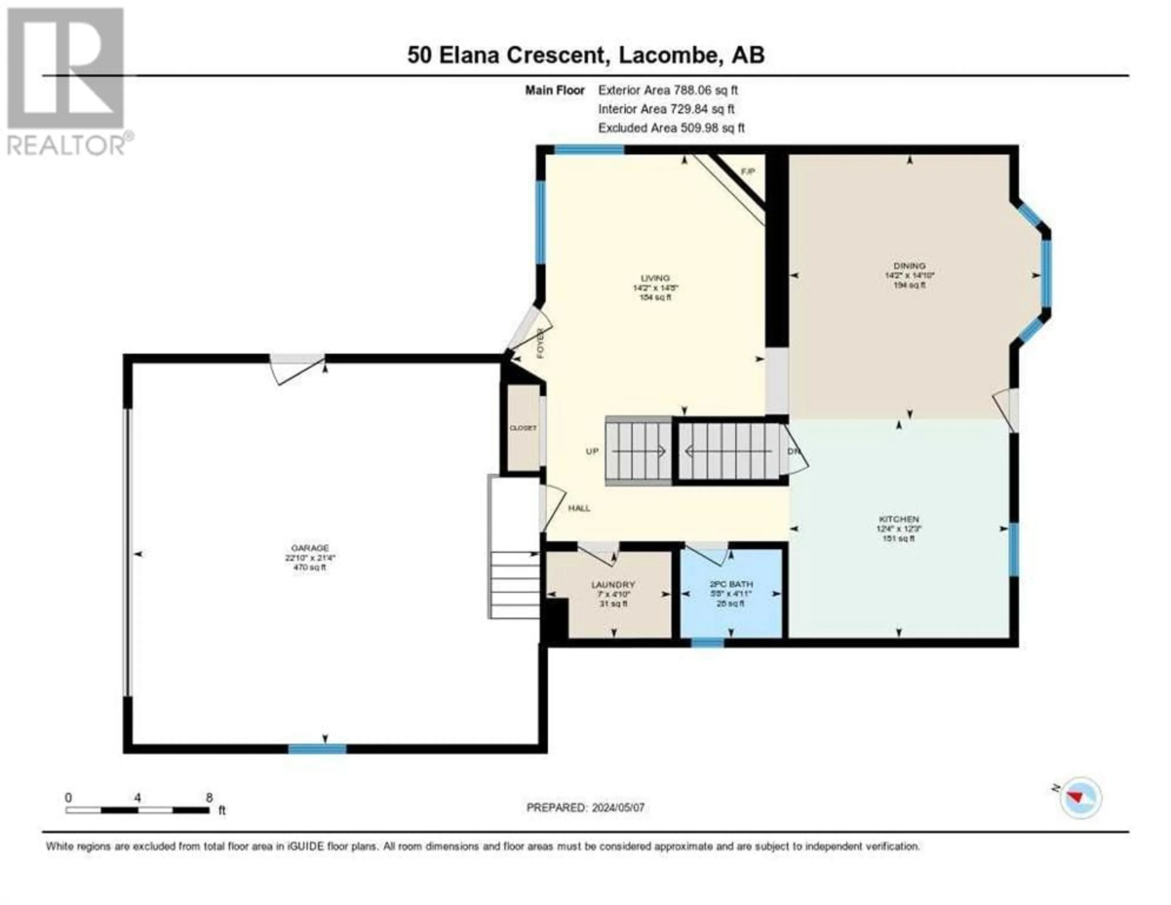 Floor plan for 50 Elana Crescent, Lacombe Alberta T4L2L2