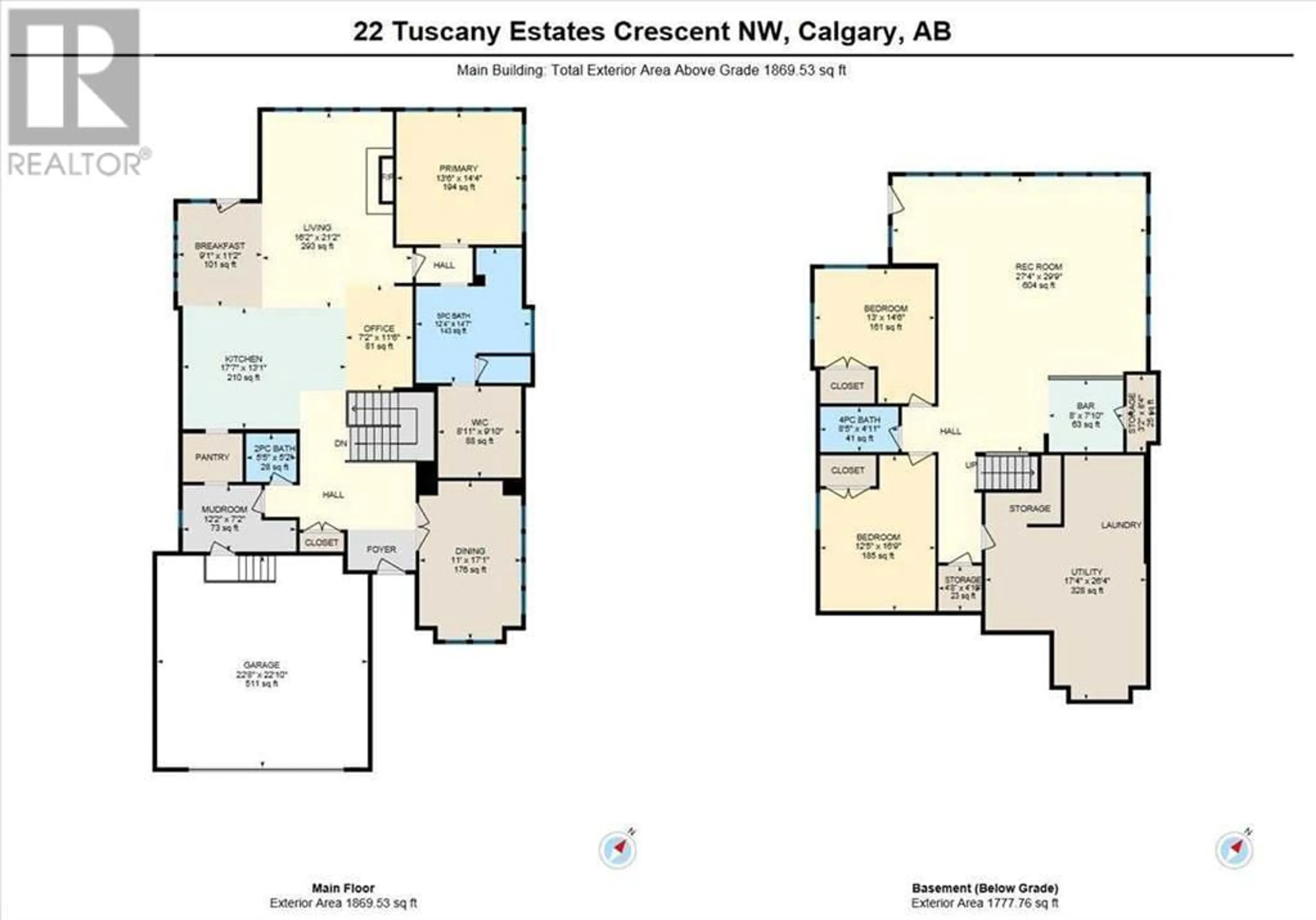 Floor plan for 22 Tuscany Estates Crescent NW, Calgary Alberta T3L0B2