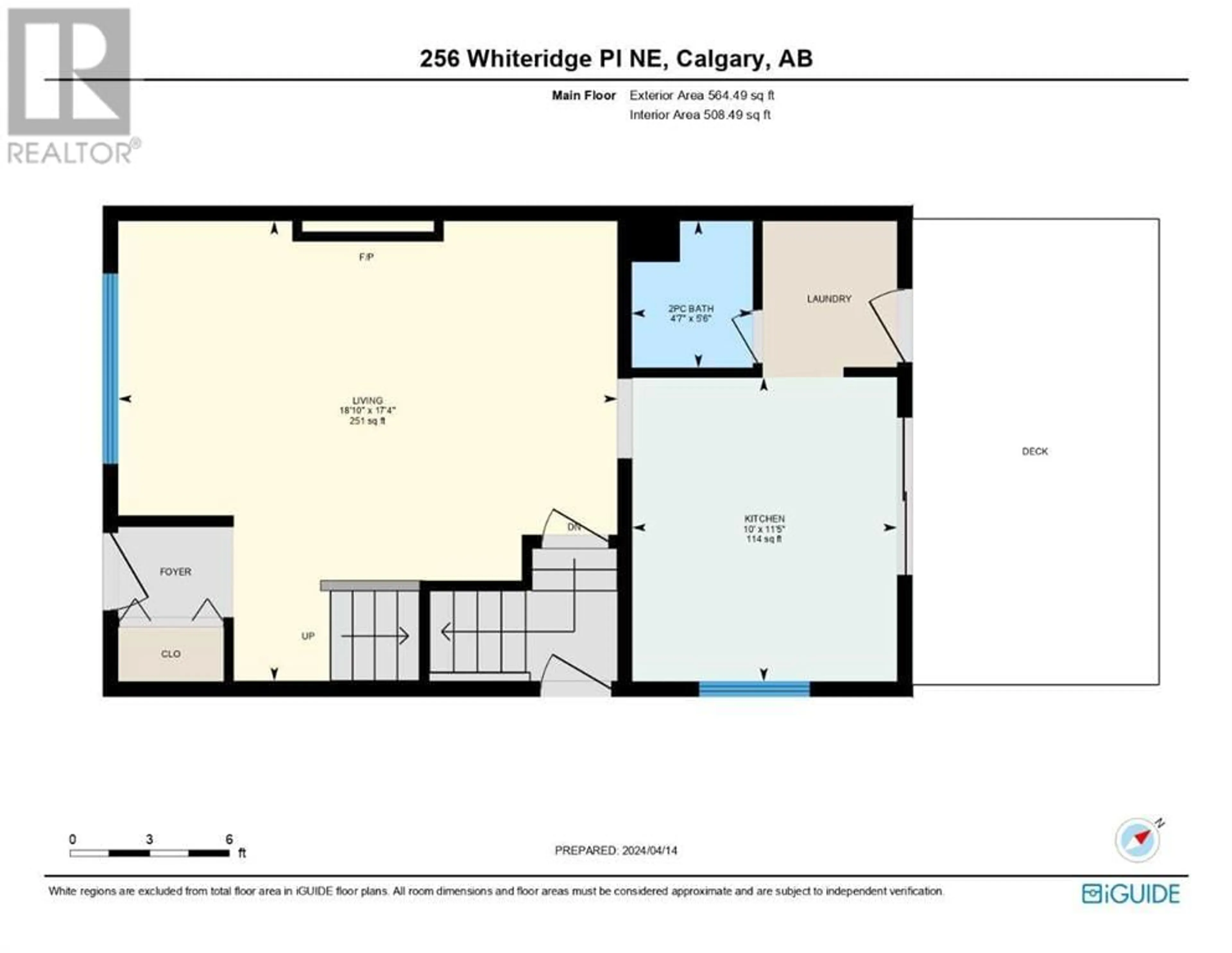 Floor plan for 256 Whiteridge Place NE, Calgary Alberta T1Y4K3