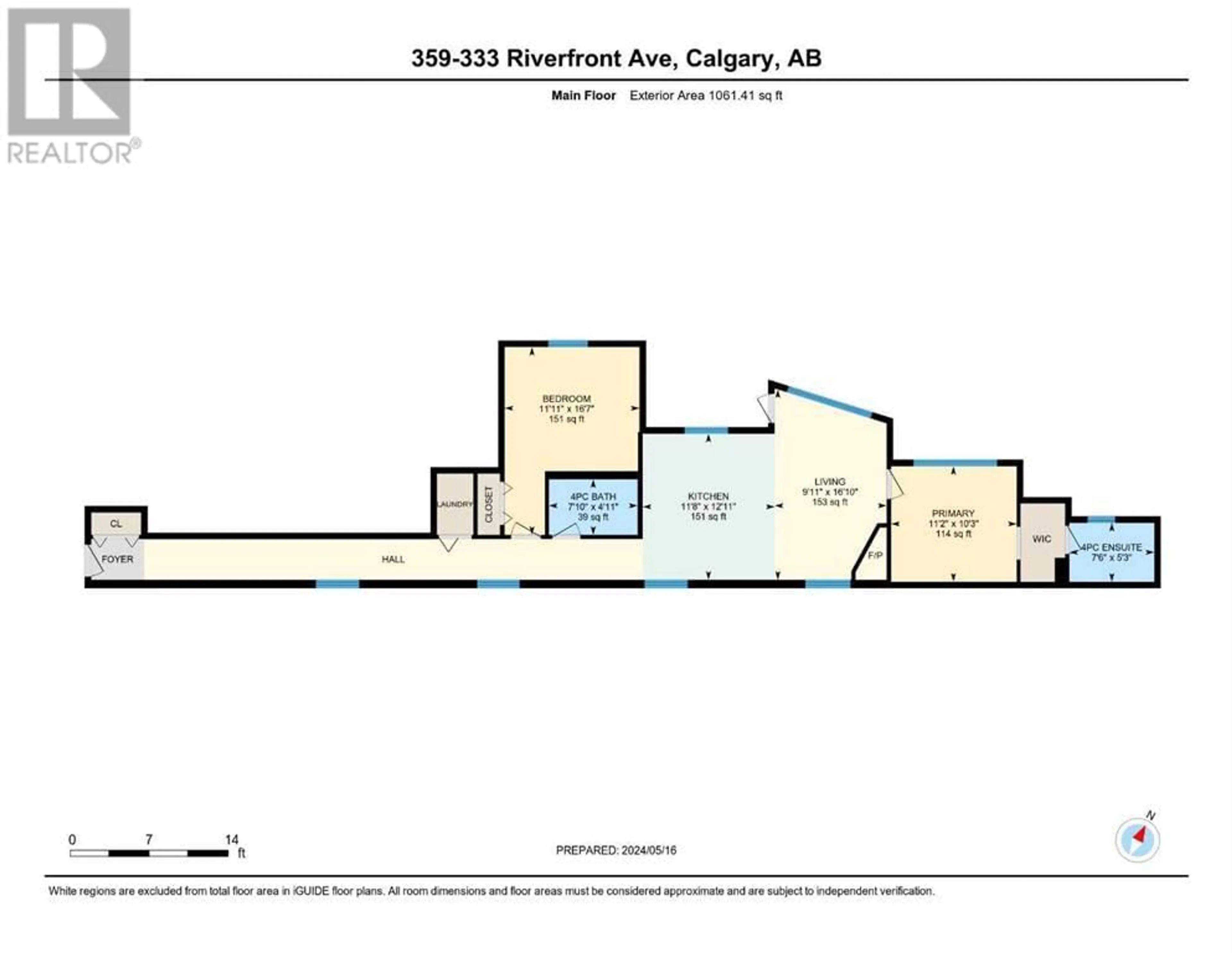 Floor plan for 359 333 Riverfront Avenue SE, Calgary Alberta T2G5R1