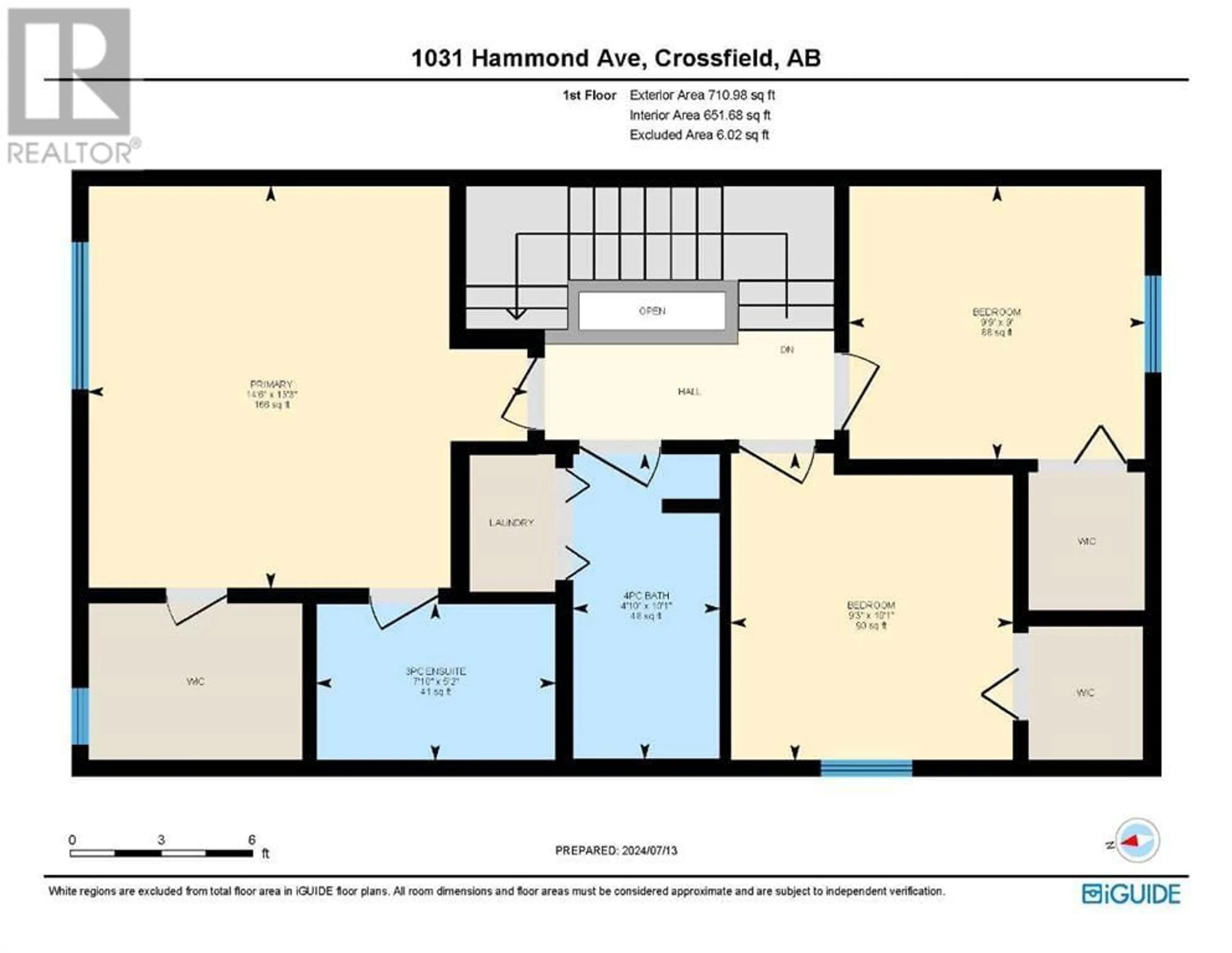 Floor plan for 1031 Hammond Avenue, Crossfield Alberta T0M0S0