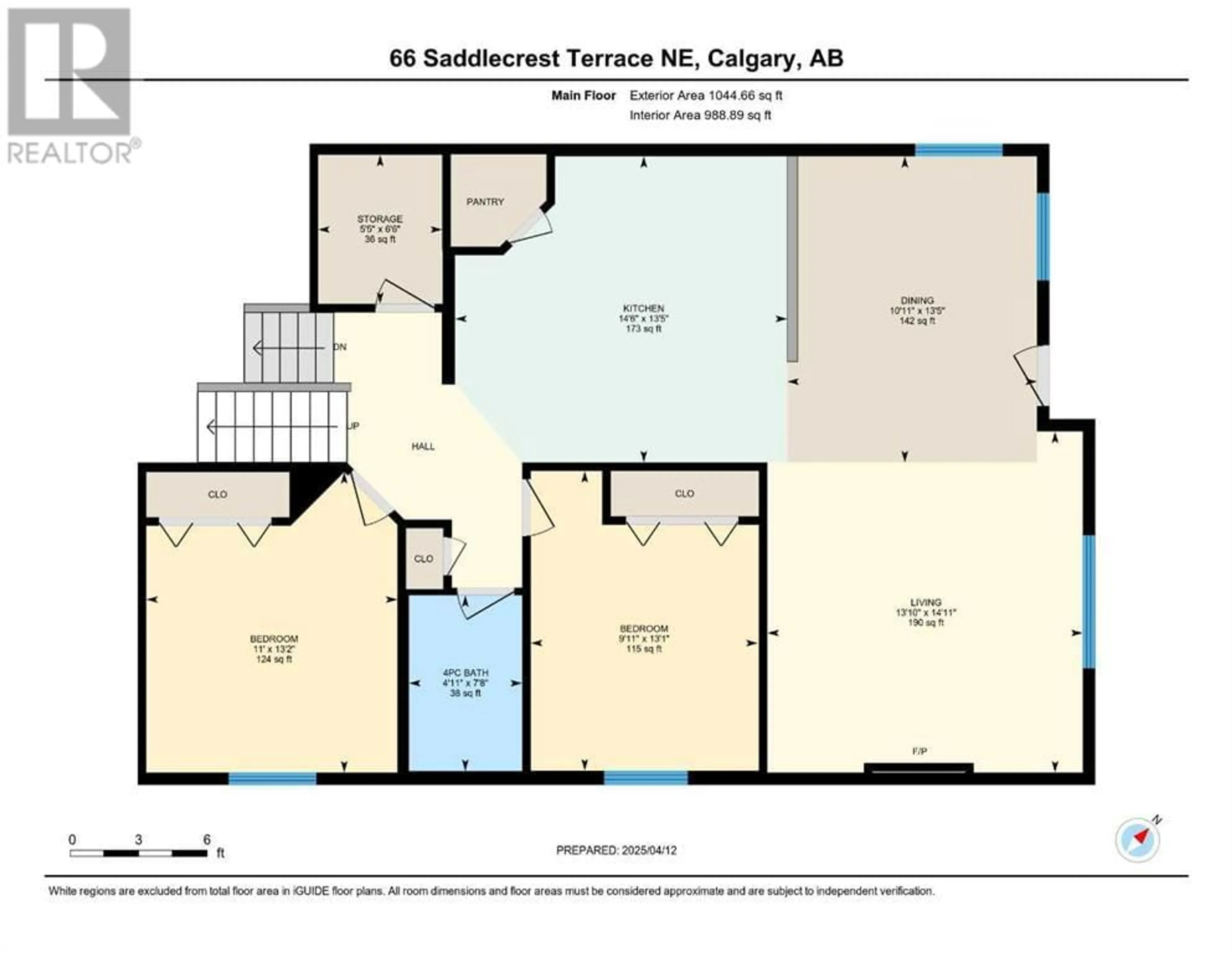 Floor plan for 66 SADDLECREST TERRACE NORTHEAST, Calgary Alberta T3J5L7
