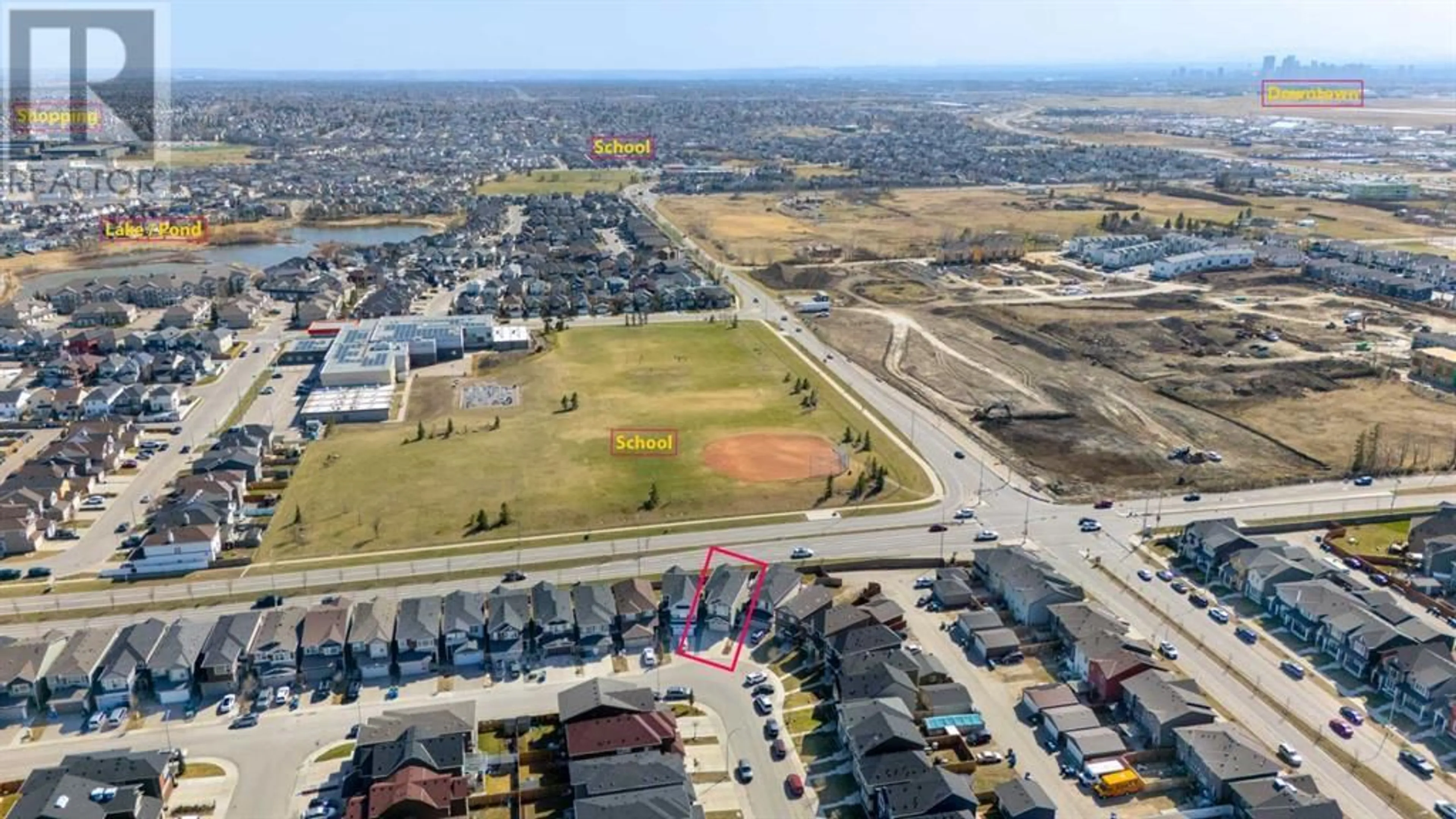 A pic from outside/outdoor area/front of a property/back of a property/a pic from drone, street for 71 SAVANNA PARADE NORTHEAST, Calgary Alberta T3J0V8