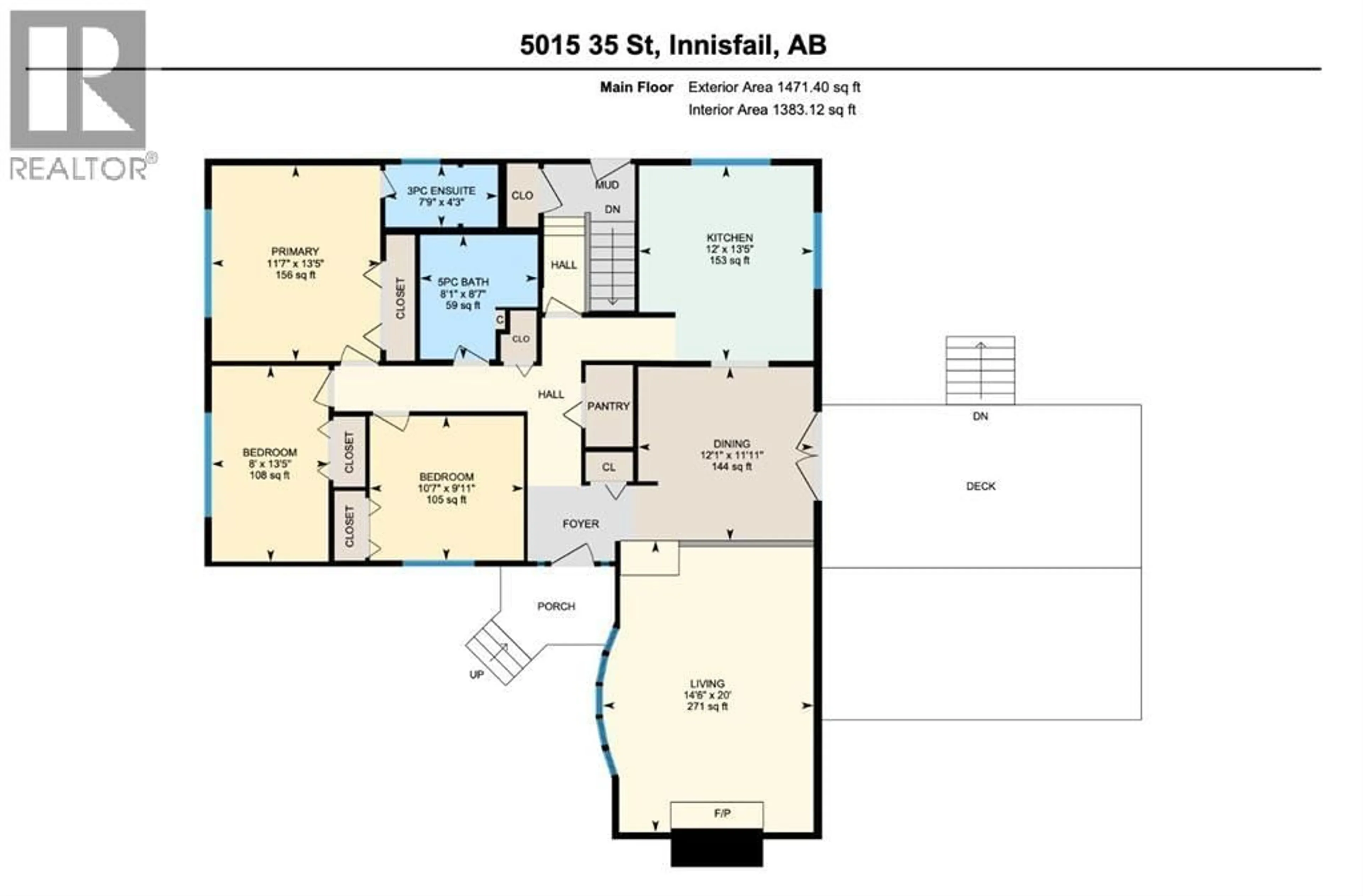 Floor plan for 5015 35 STREET, Innisfail Alberta T4G1H5