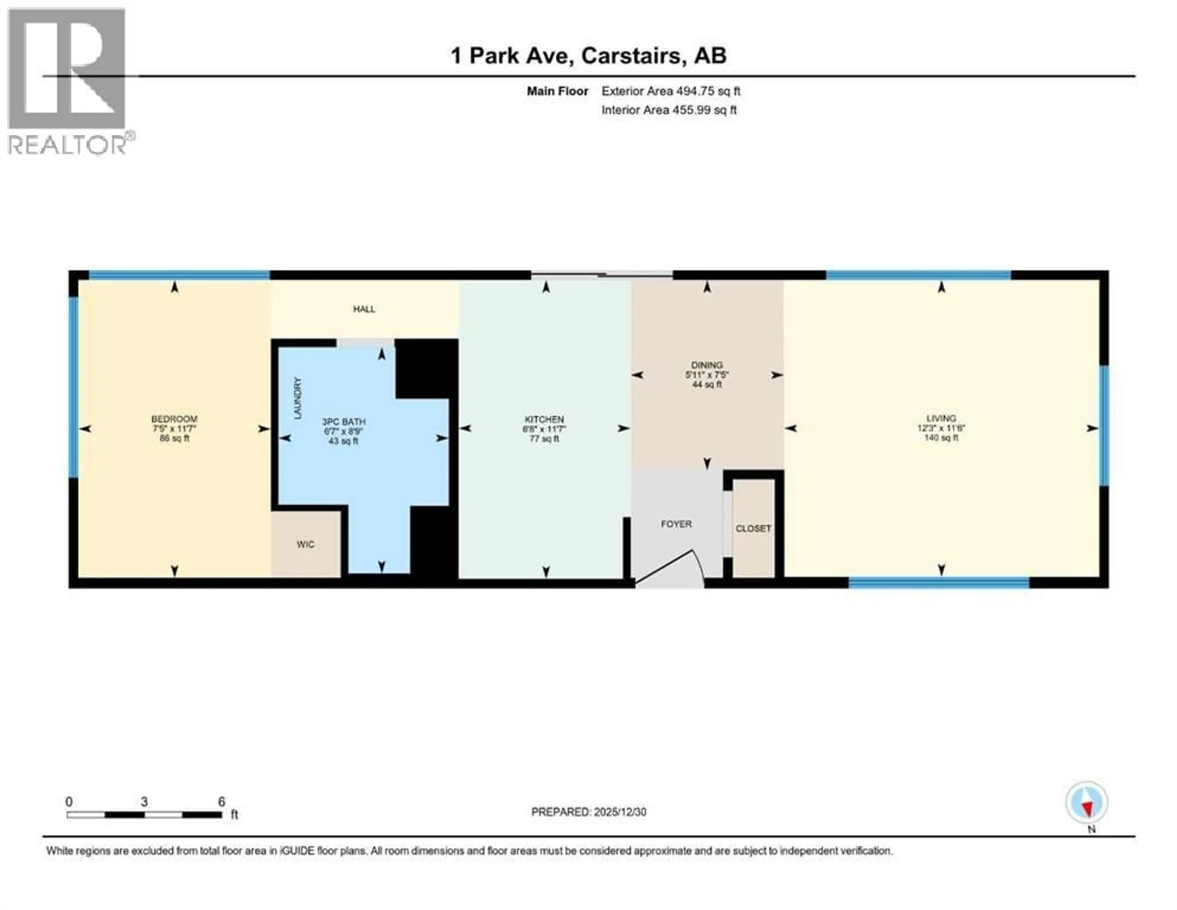 Floor plan for 1 PARK AVENUE, Carstairs Alberta T0M0N0