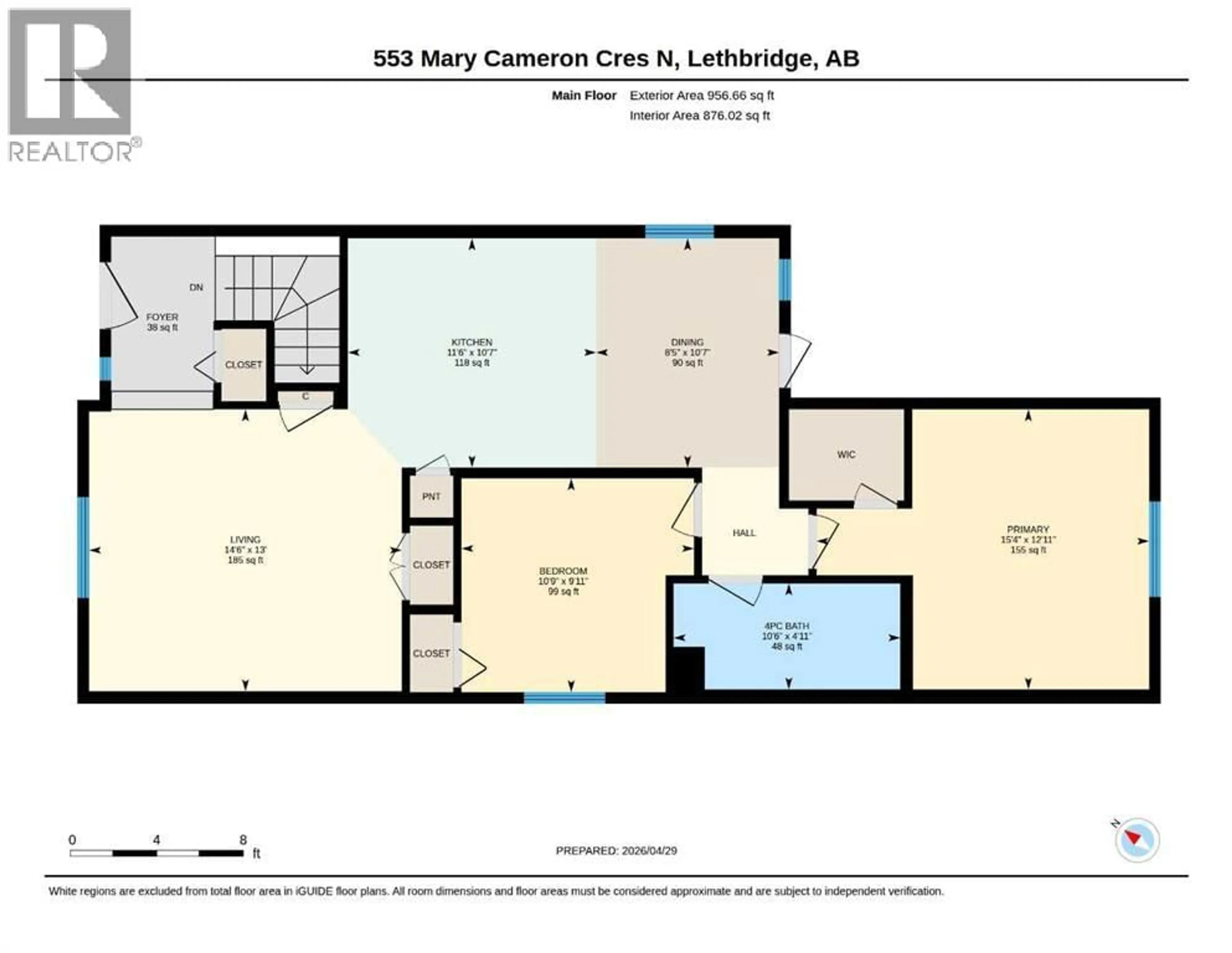 Floor plan for 553 MARY CAMERON CRESCENT NORTH, Lethbridge Alberta T1H6V6