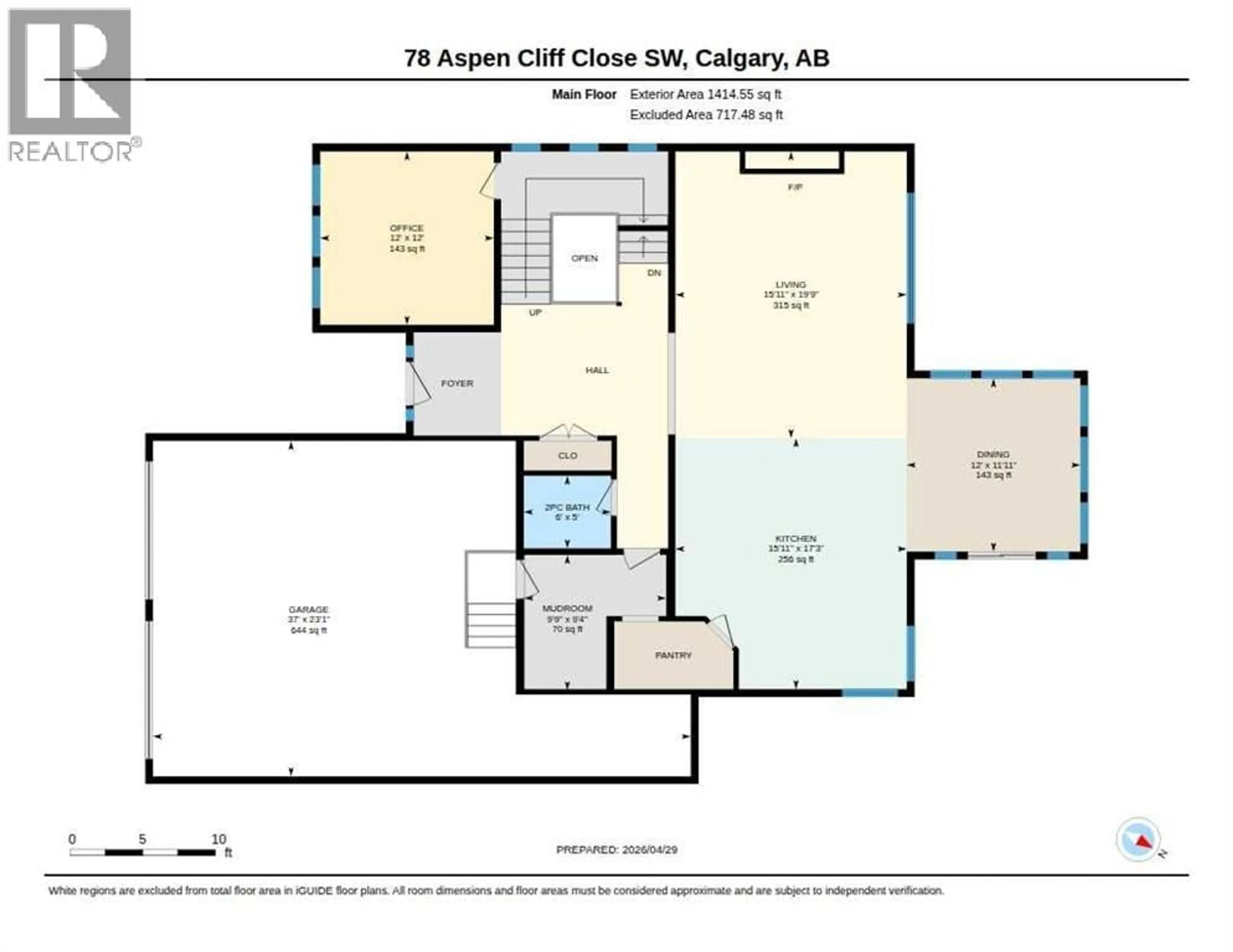 Floor plan for 78 ASPEN CLIFF CLOSE SOUTHWEST, Calgary Alberta T3H0L9
