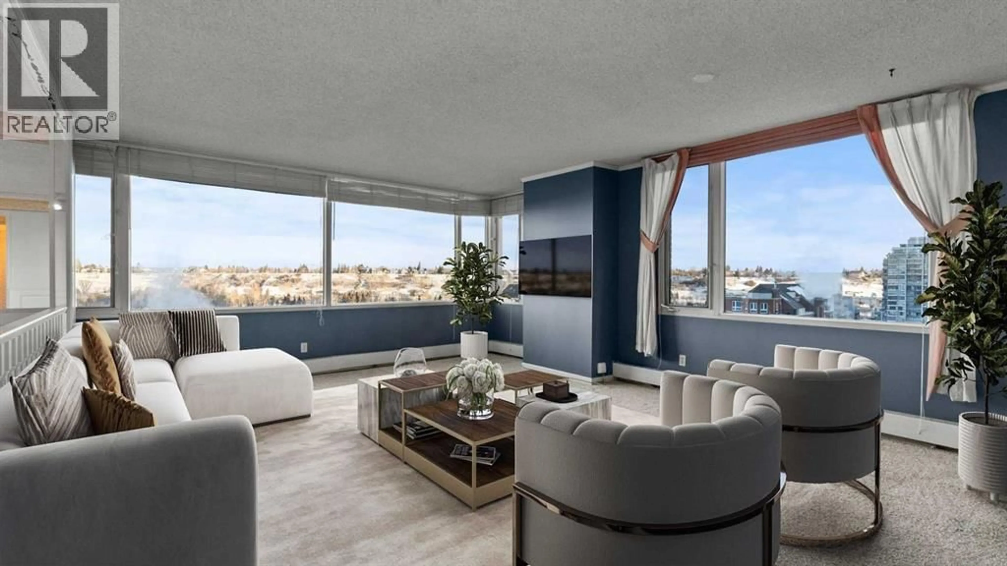 Living room with furniture, unknown for 500 EAU CLAIRE AVENUE SOUTHWEST, Calgary Alberta T2P3R8