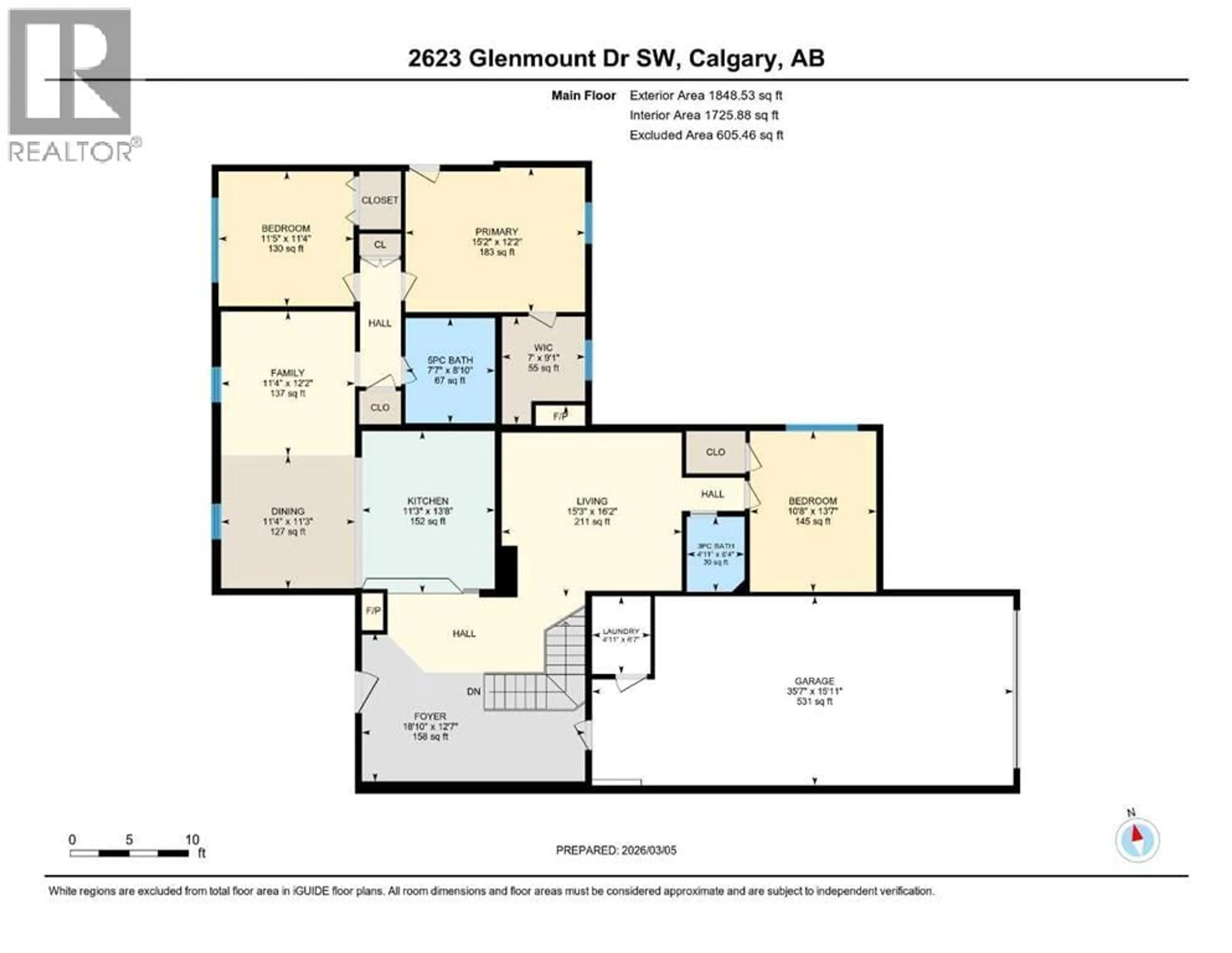 Floor plan for 2623 GLENMOUNT DRIVE SOUTHWEST, Calgary Alberta T3E4C2