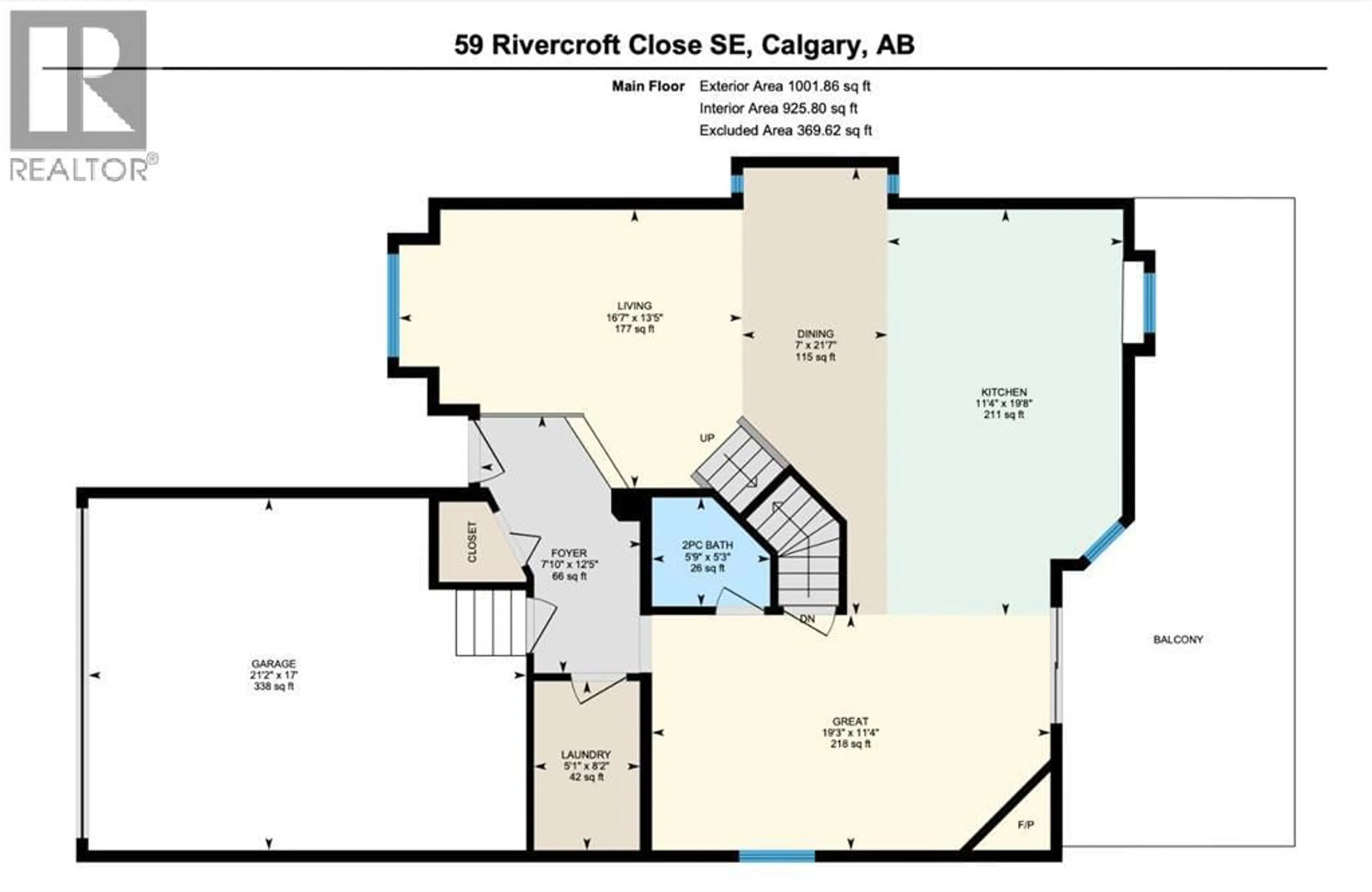 Floor plan for 59 RIVERCROFT CLOSE SOUTHEAST, Calgary Alberta T2C3X2