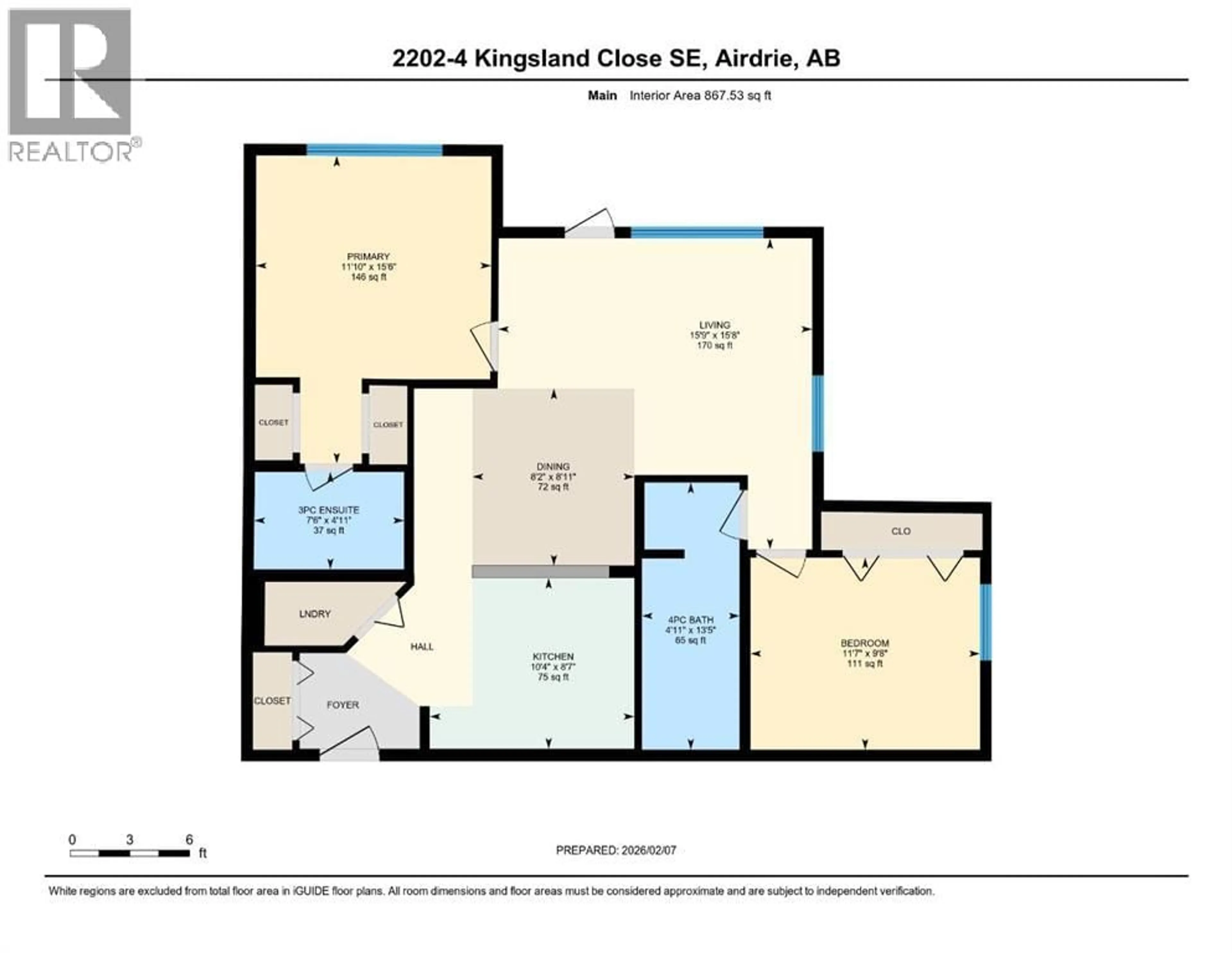 Floor plan for 4 KINGSLAND CLOSE SOUTHEAST, Airdrie Alberta T4A0J3