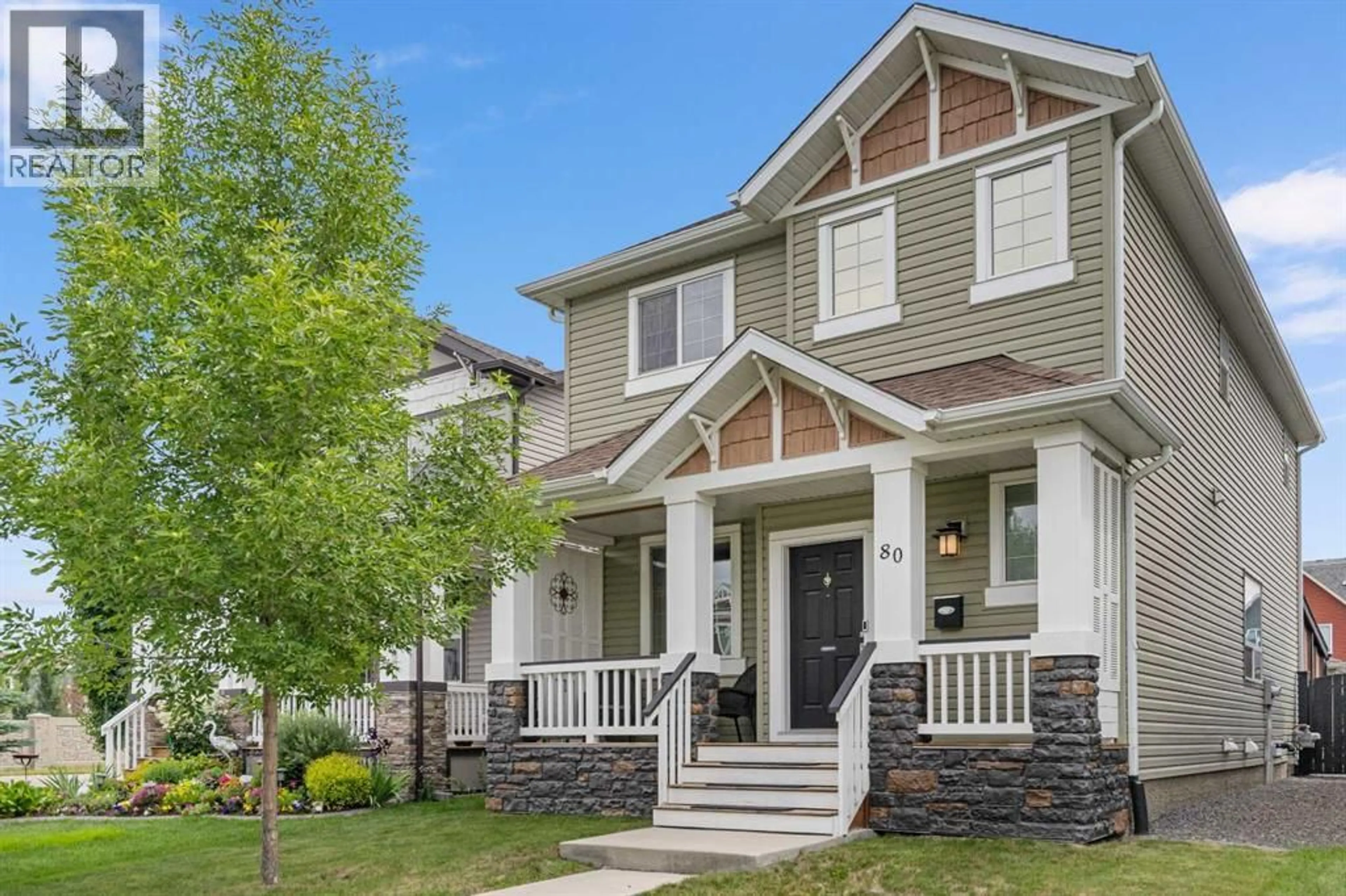 Home with vinyl exterior material, street for 80 LEGACY CRESCENT SOUTHEAST, Calgary Alberta T2X0W8