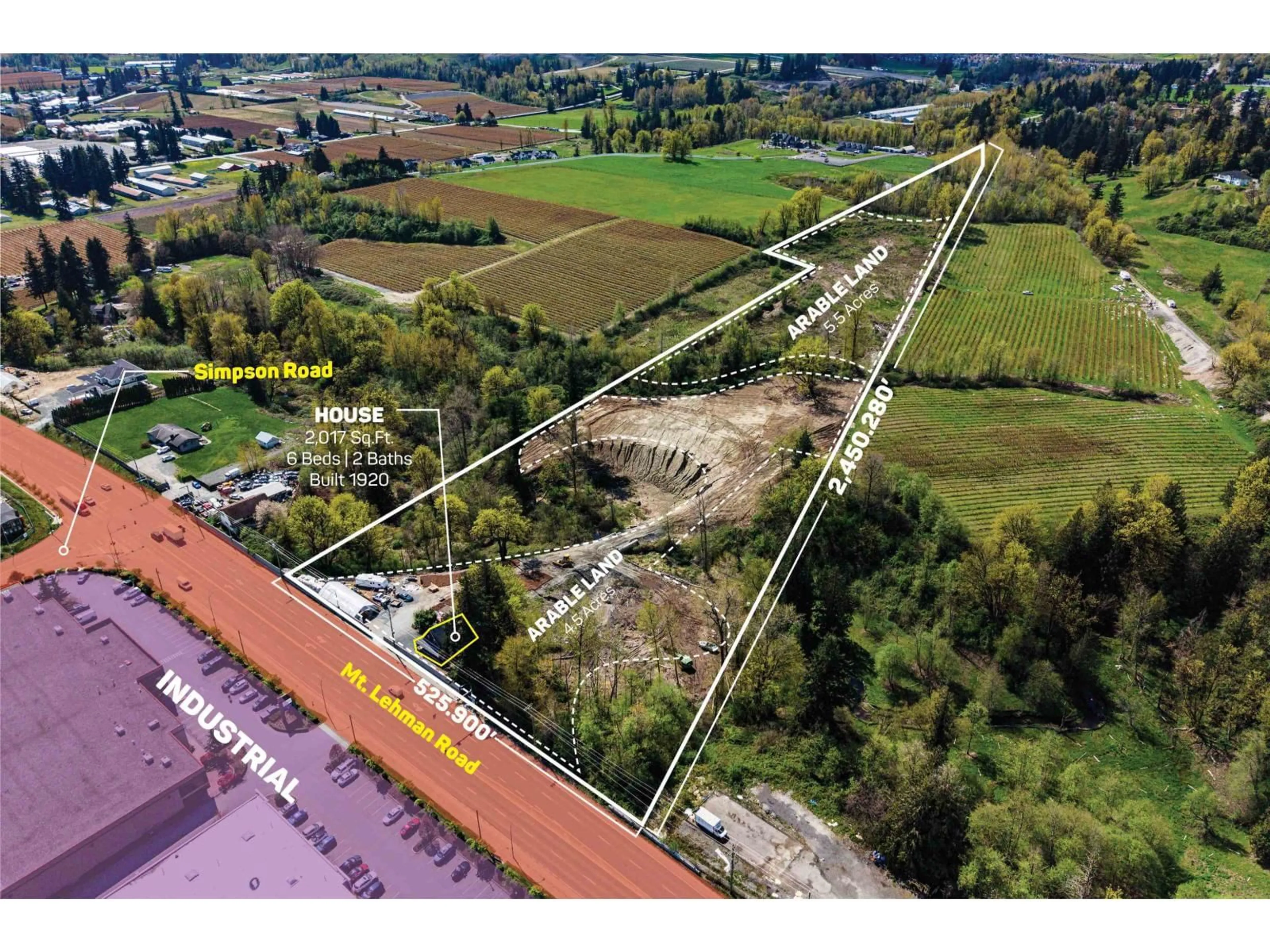 A pic from outside/outdoor area/front of a property/back of a property/a pic from drone, building for 2475 MT LEHMAN ROAD, Abbotsford British Columbia V4X2N2