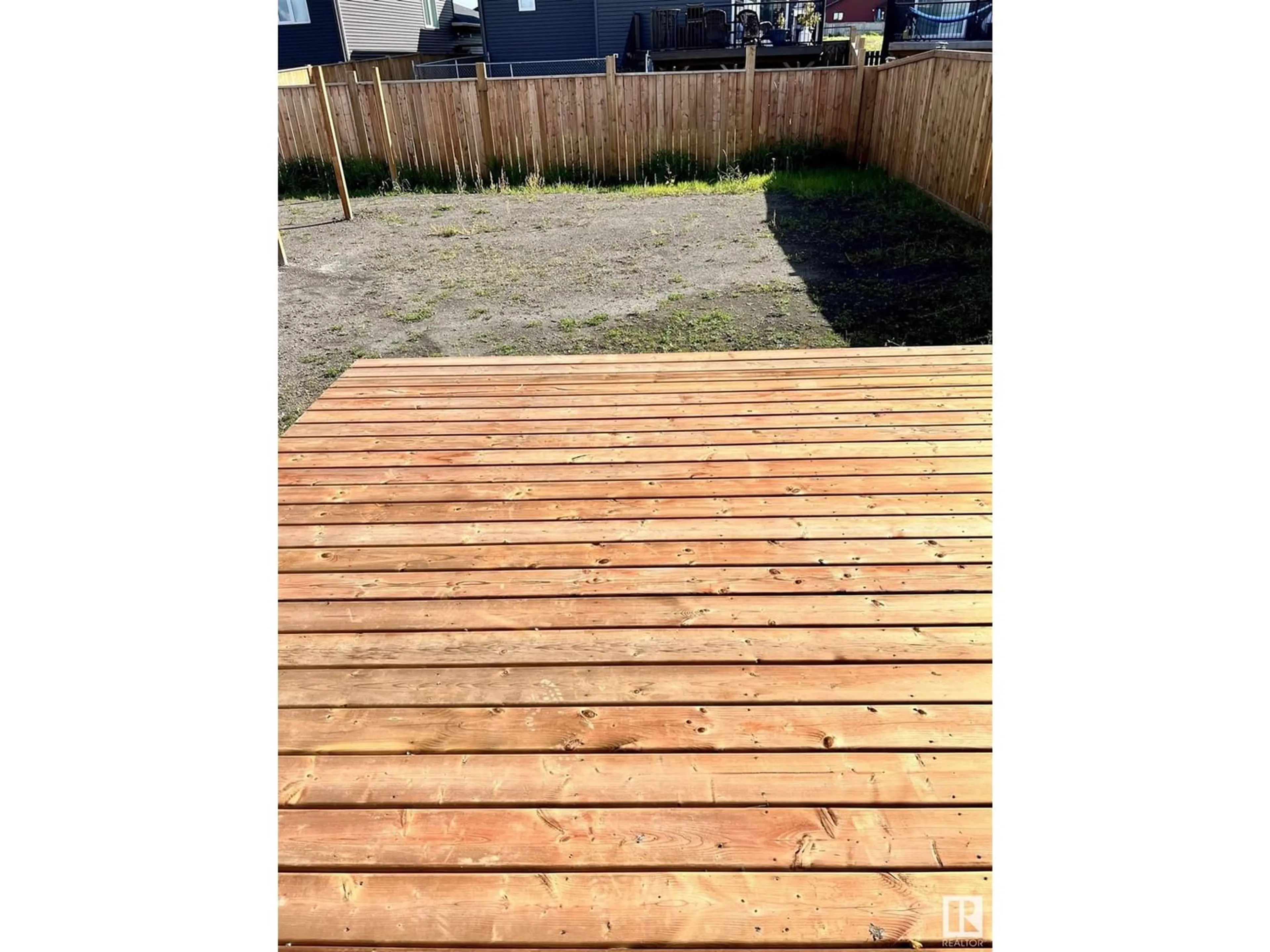 Patio, the fenced backyard for 1711A Crestview WY, Cold Lake Alberta T9M0L8