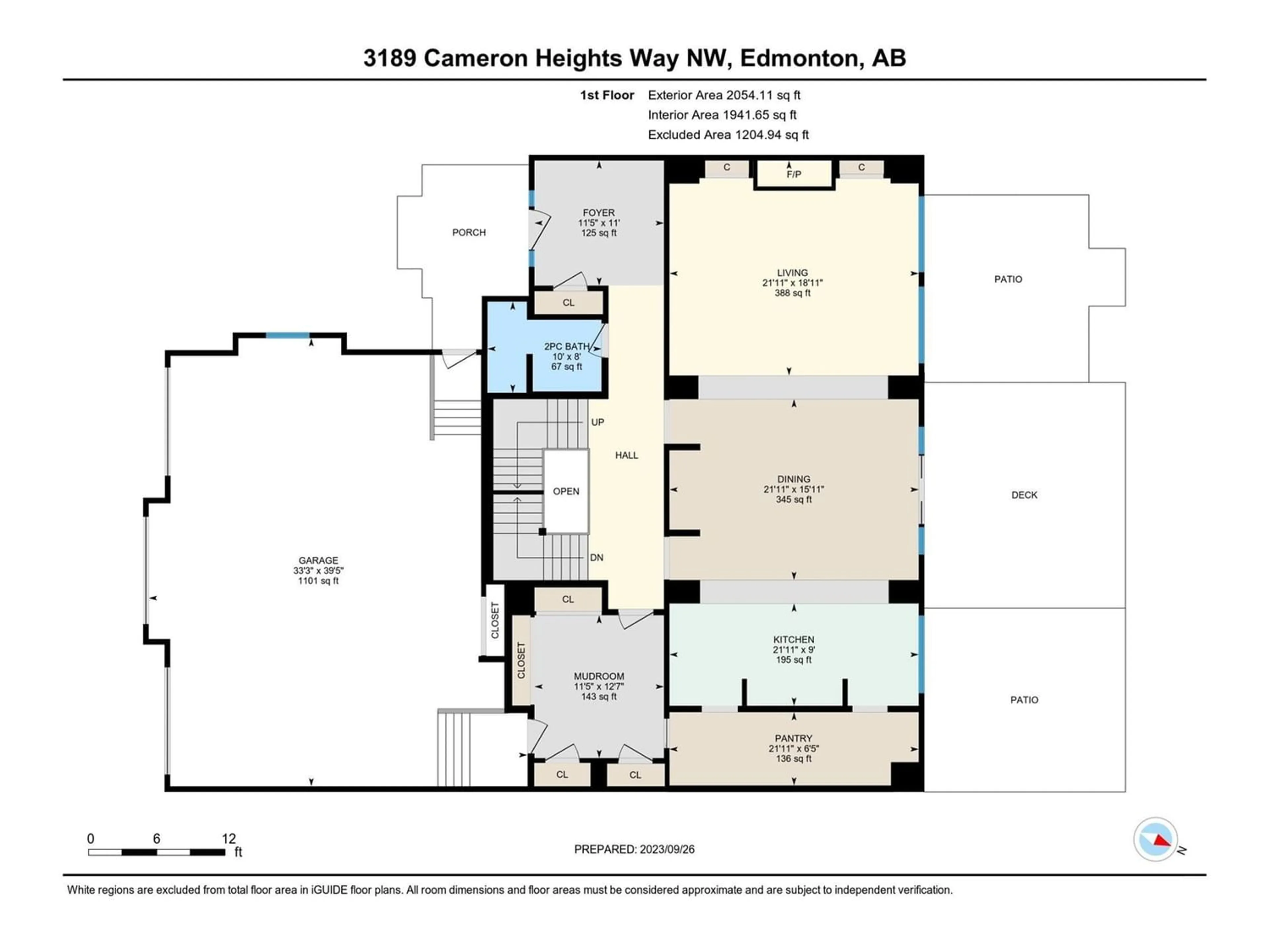 Floor plan for 3189 CAMERON HEIGHTS WY NW, Edmonton Alberta T6M0C9