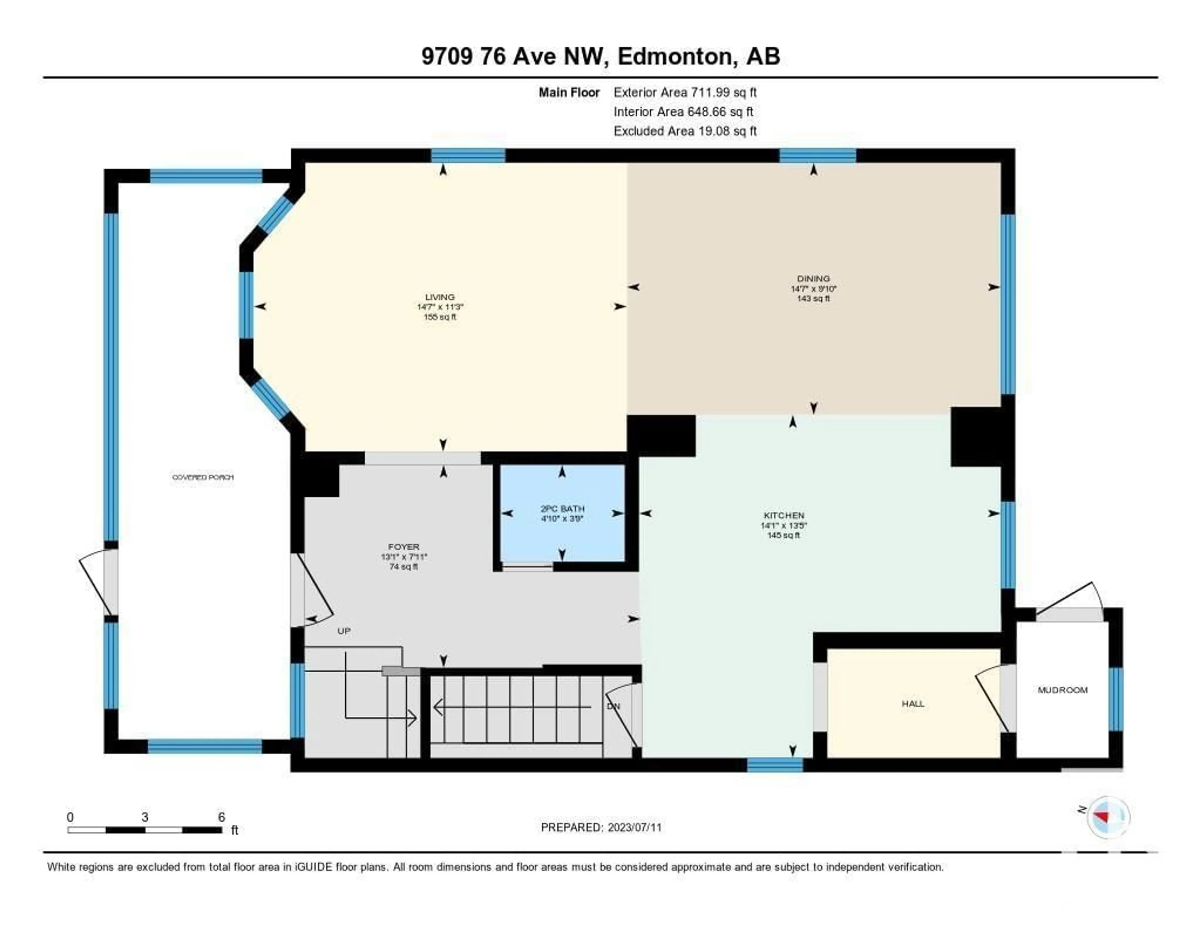 Floor plan for 9709 76 AV NW, Edmonton Alberta T6E1K4