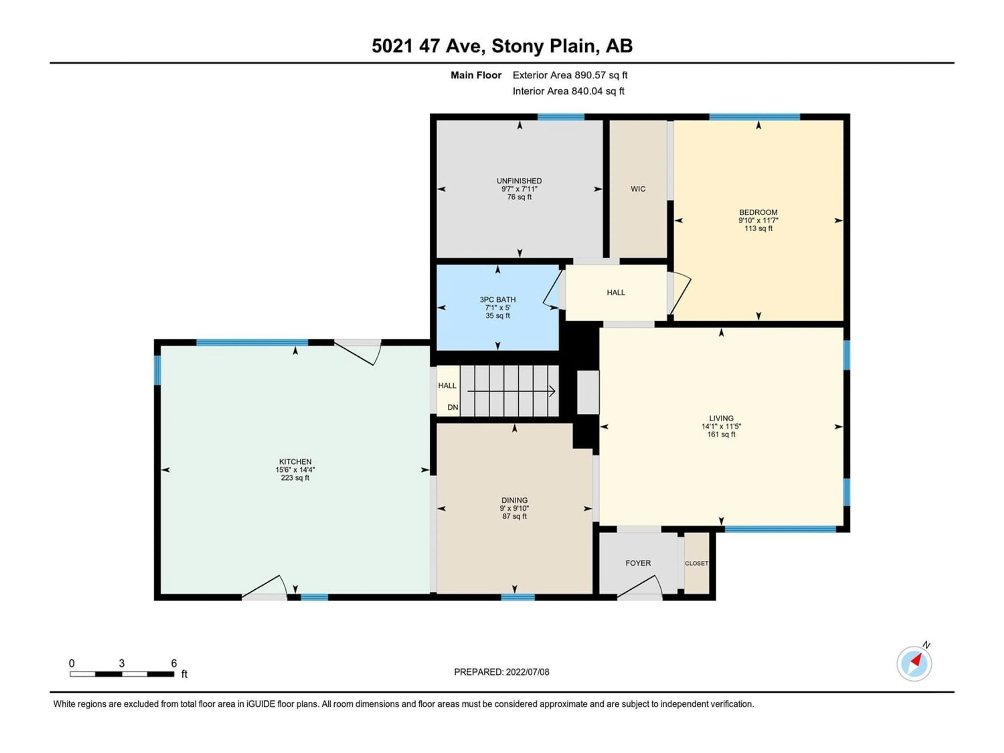 Floor plan for 5021 47 AV, Stony Plain Alberta T7Z1L6