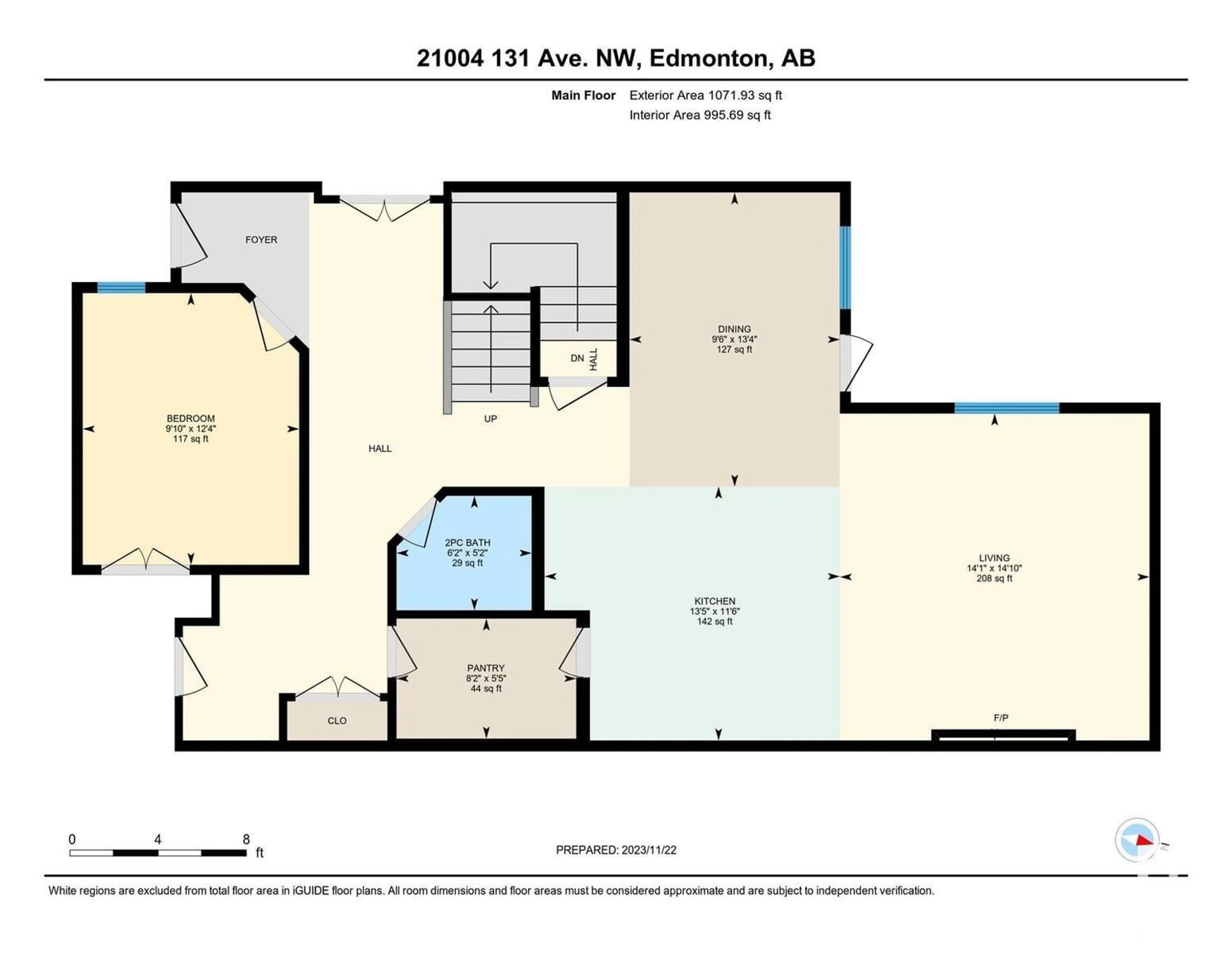 Floor plan for 21004 131 AV NW, Edmonton Alberta T5S0P4