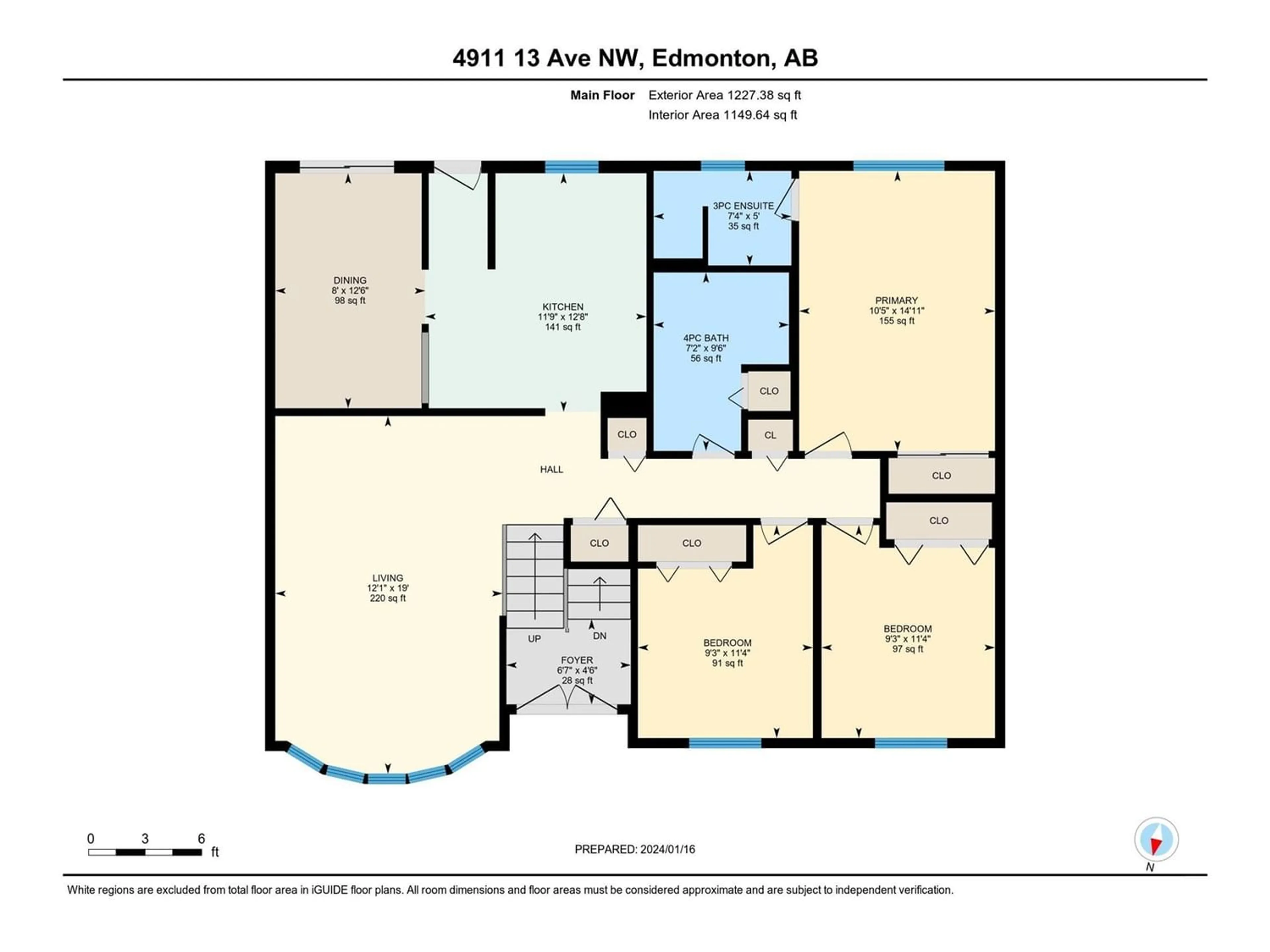 Floor plan for 4911 13 AV NW, Edmonton Alberta T6L4E6