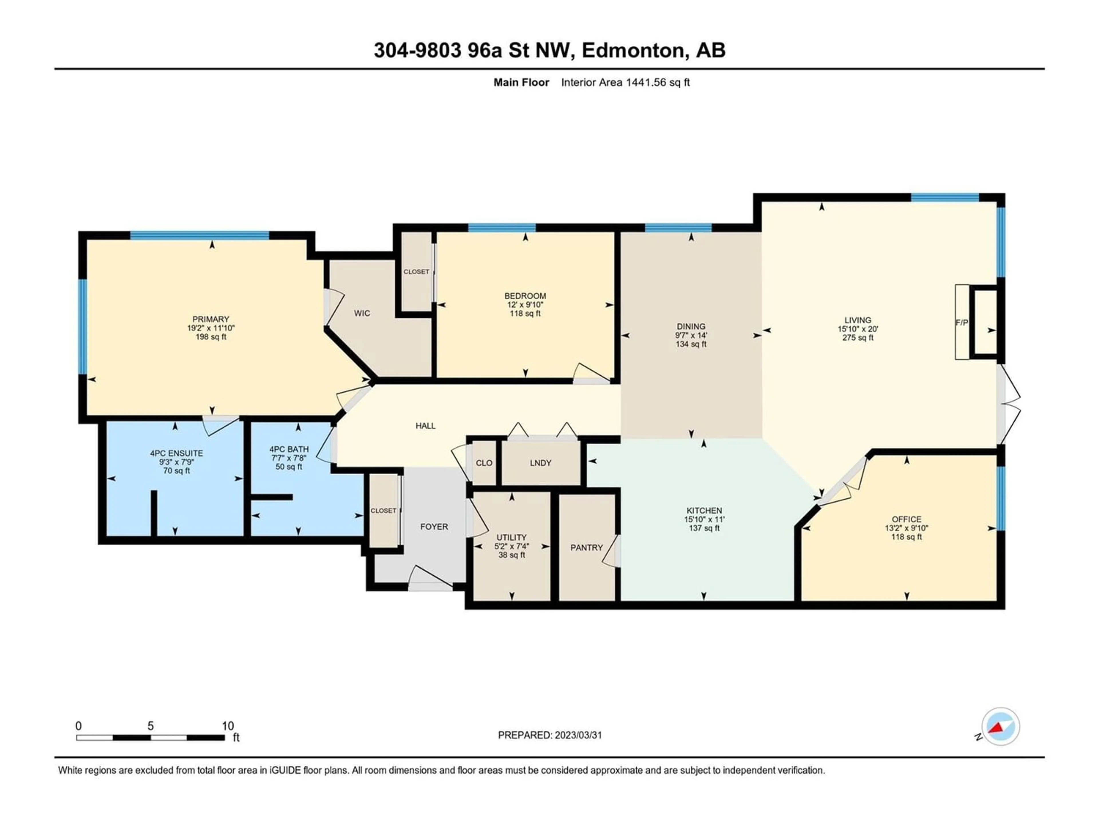 Floor plan for #303 9803 96A ST NW, Edmonton Alberta T6A4A5