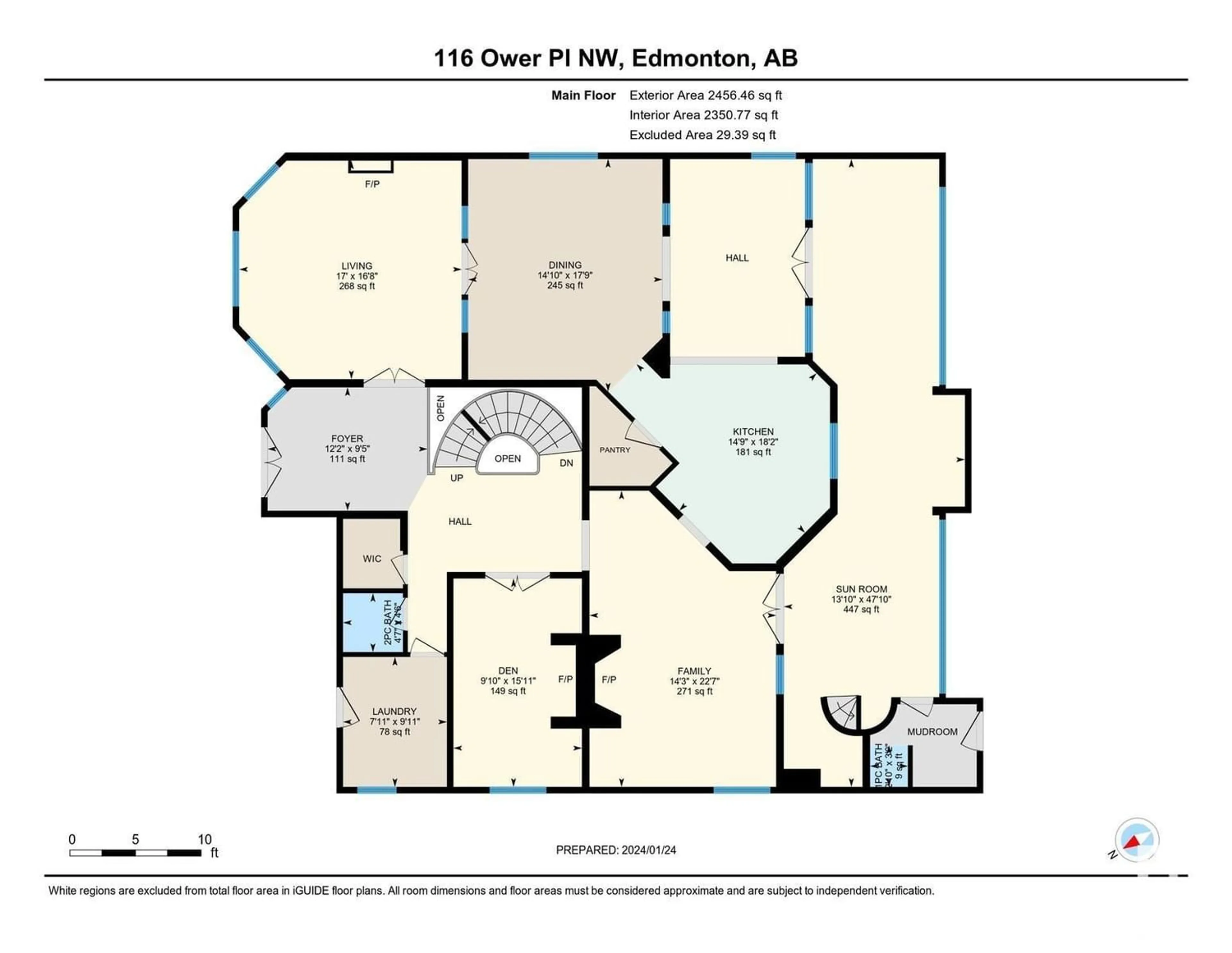Floor plan for 116 OWER PL NW, Edmonton Alberta T6R1K3