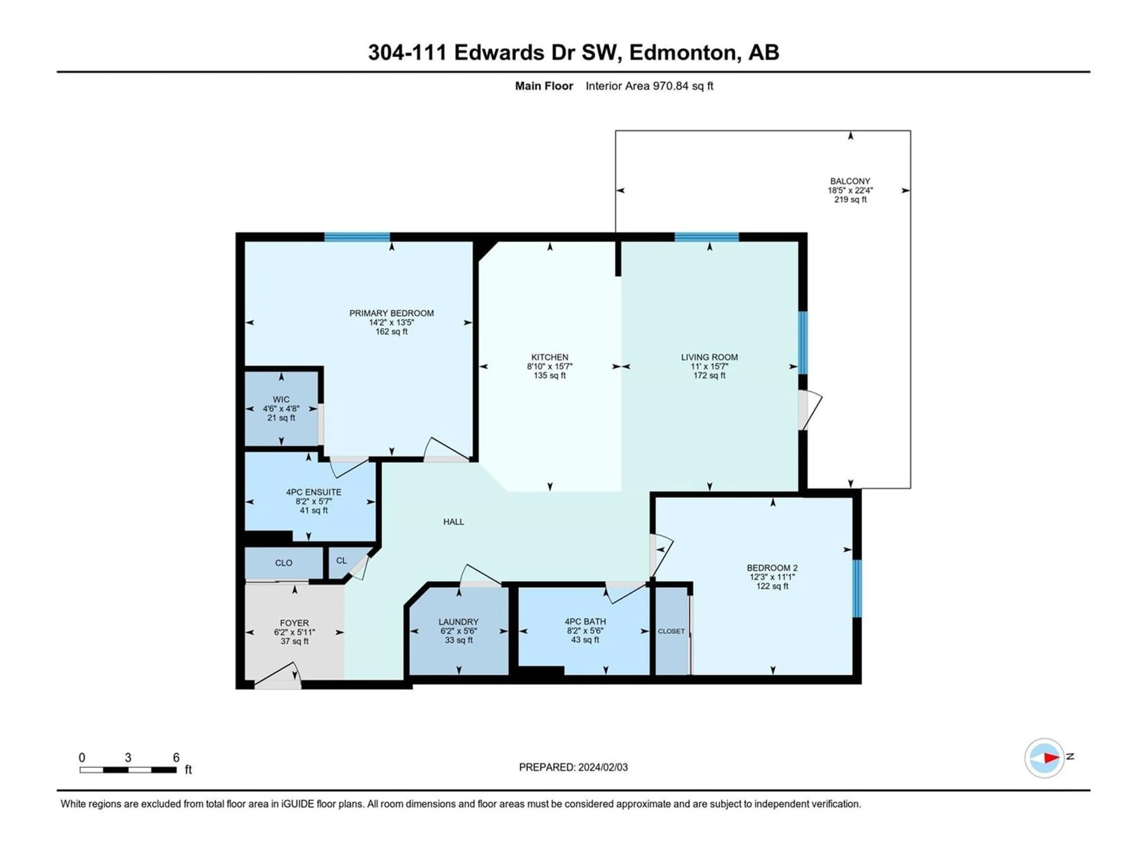 Floor plan for #304 111 EDWARDS DR SW, Edmonton Alberta T6X0C4
