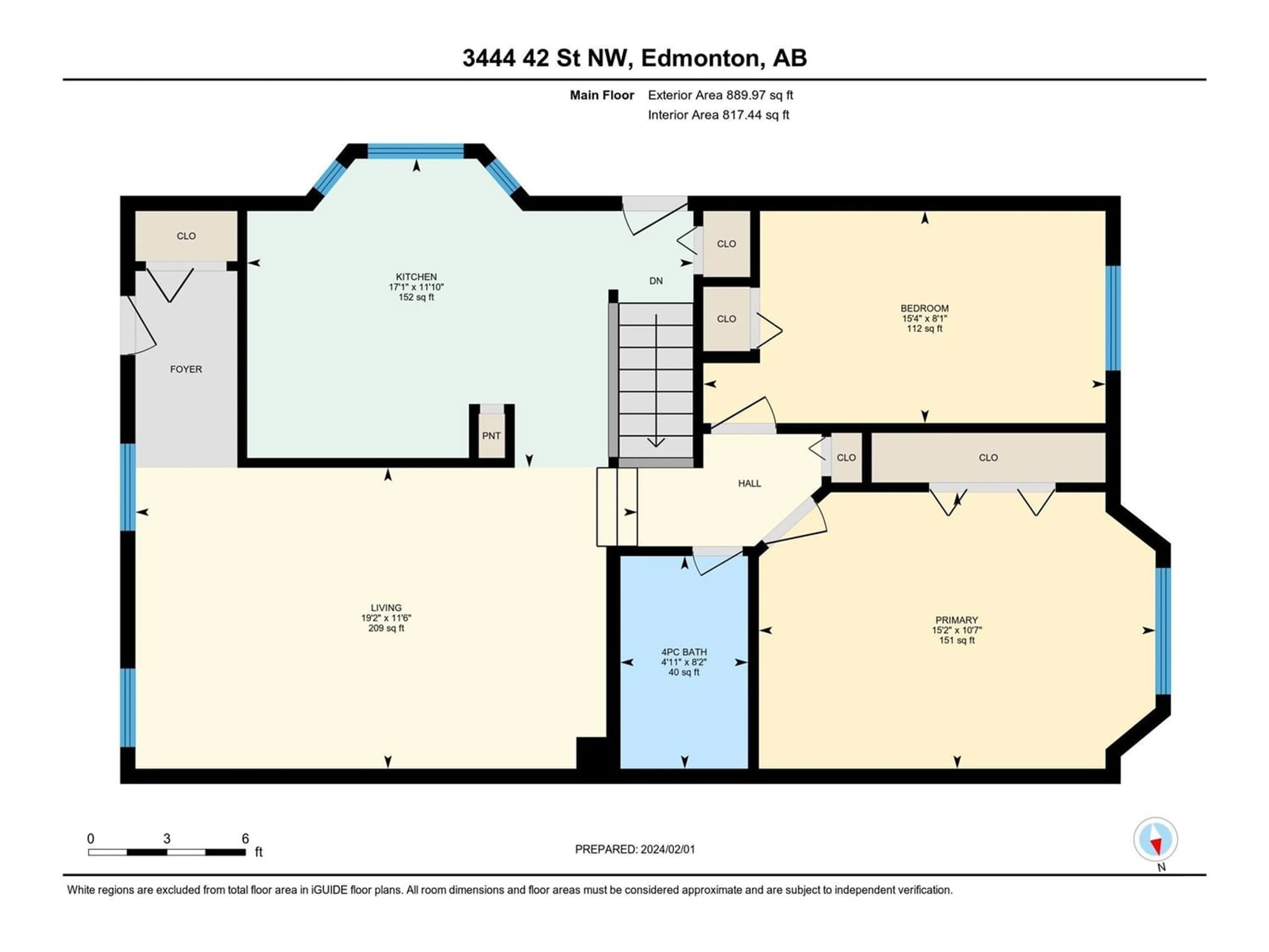 Floor plan for 3444 42 ST NW, Edmonton Alberta T6L5A1
