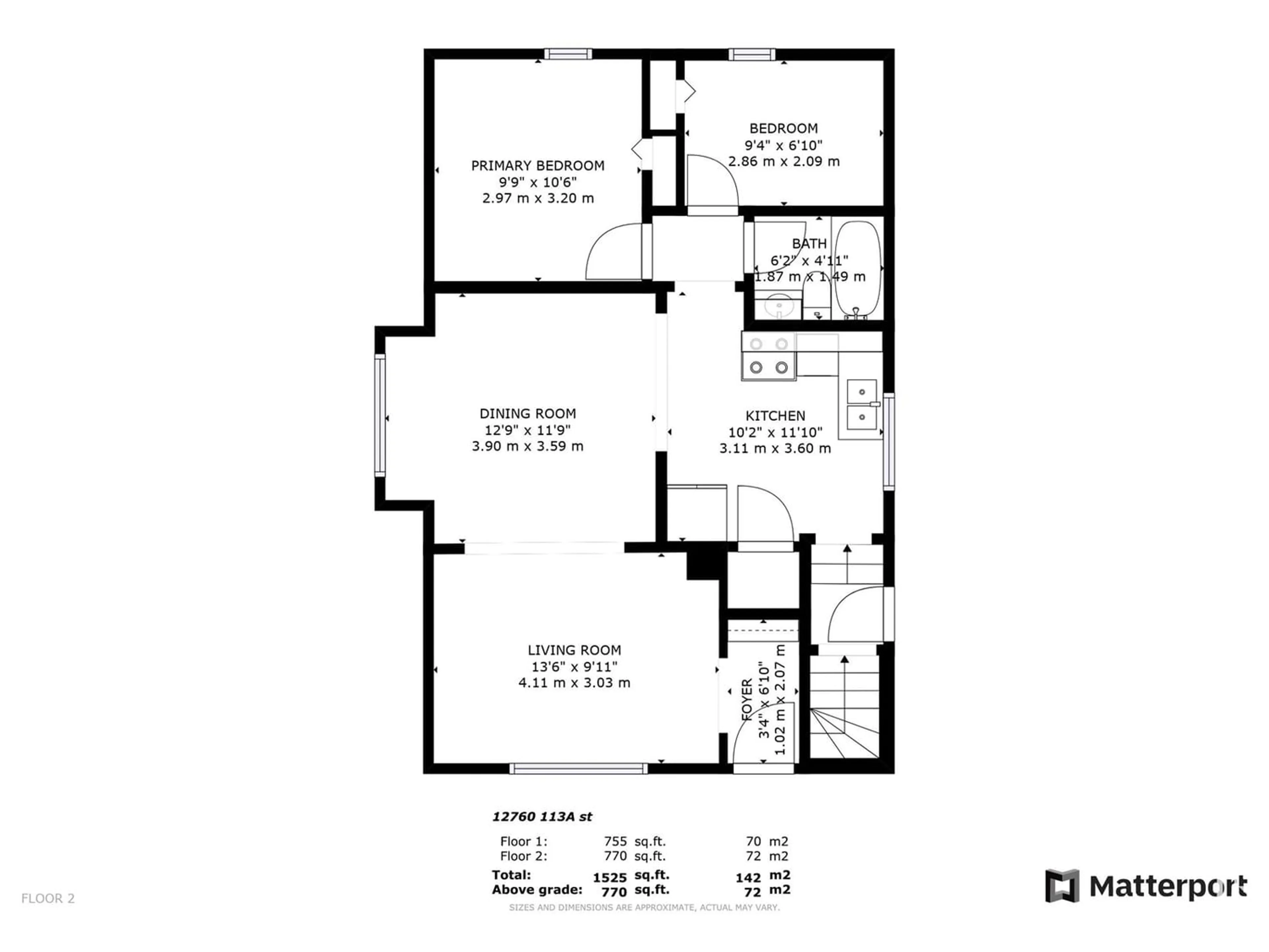 Floor plan for 12760 113A ST NW, Edmonton Alberta T5E5B3