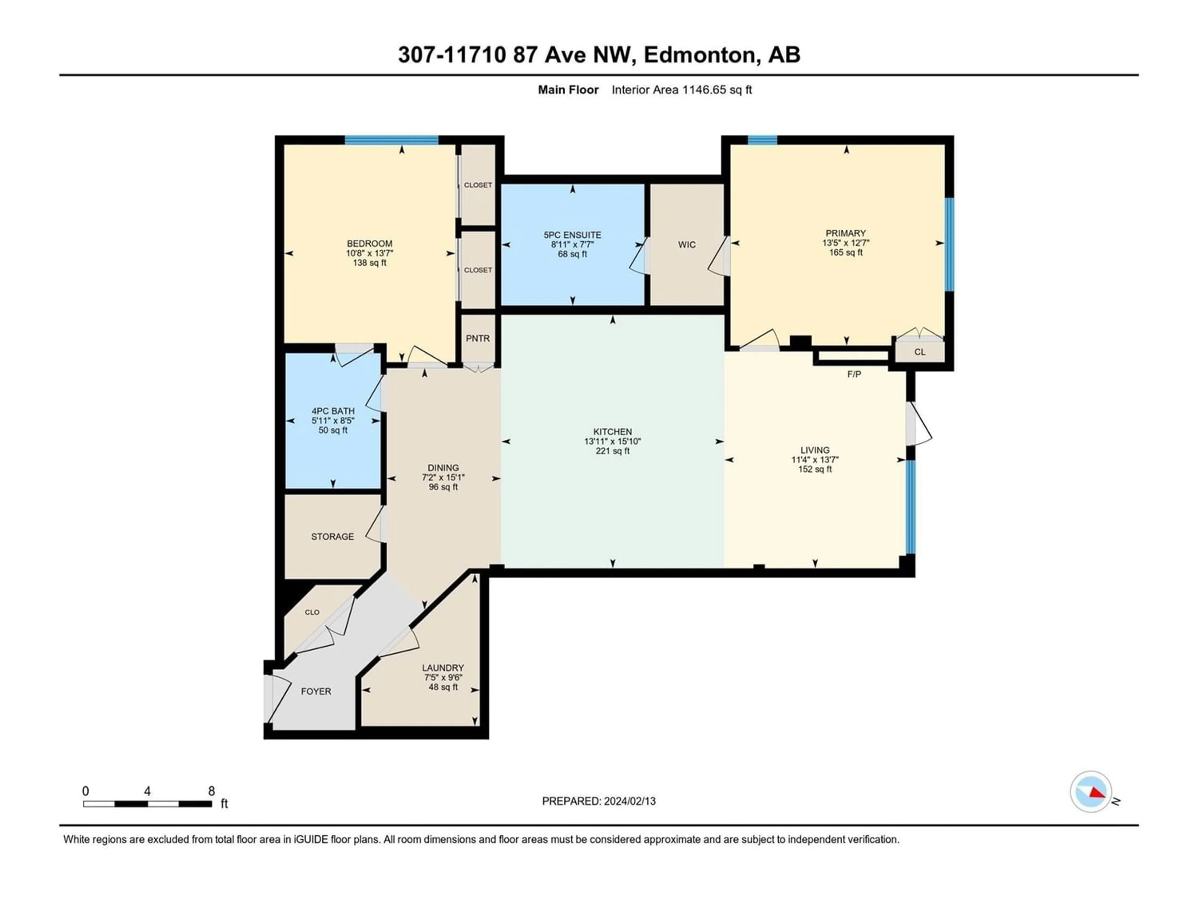 Floor plan for #307 11710 87 AV NW, Edmonton Alberta G0Y0Y3