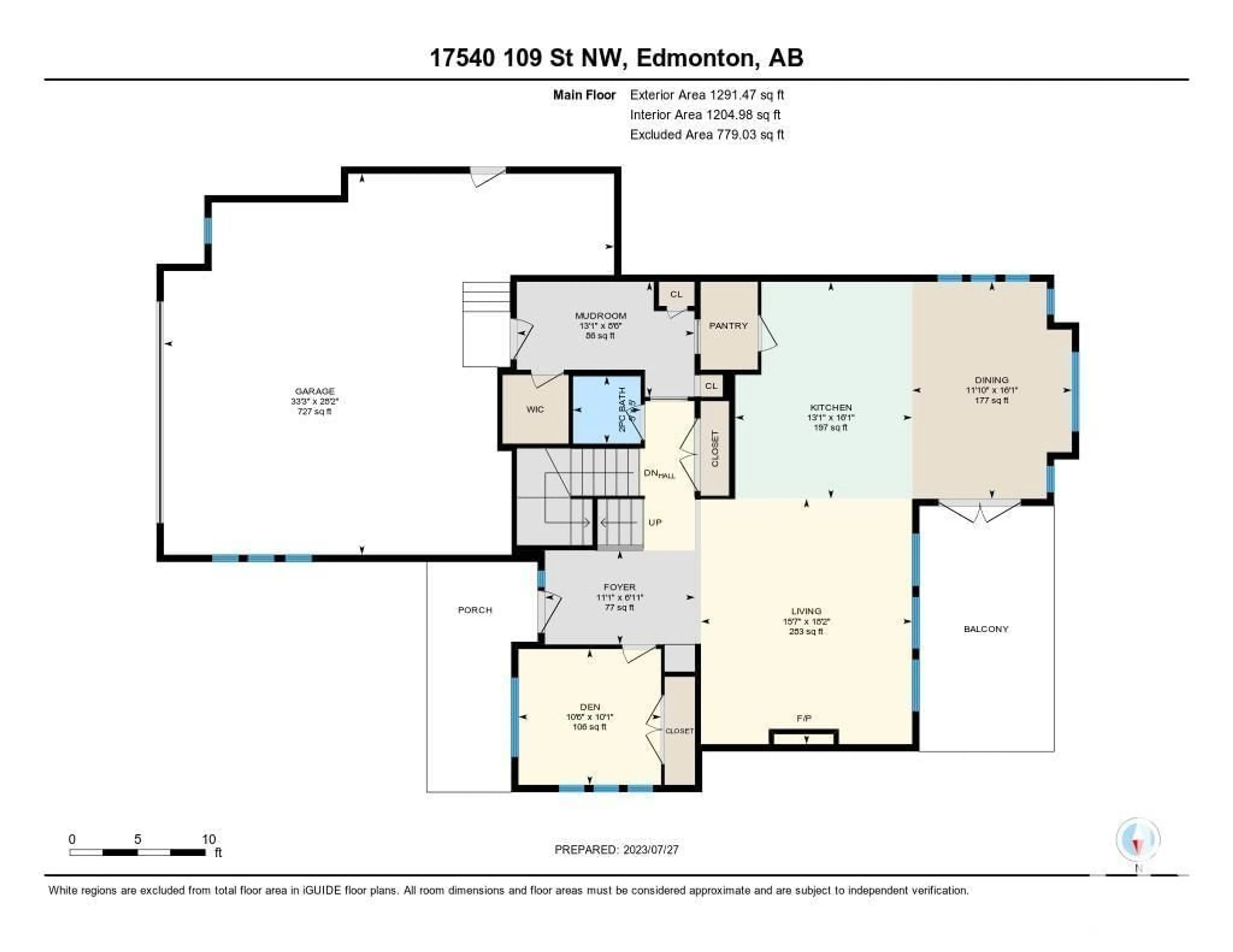 Floor plan for 17540 109 ST NW, Edmonton Alberta T5X0B8
