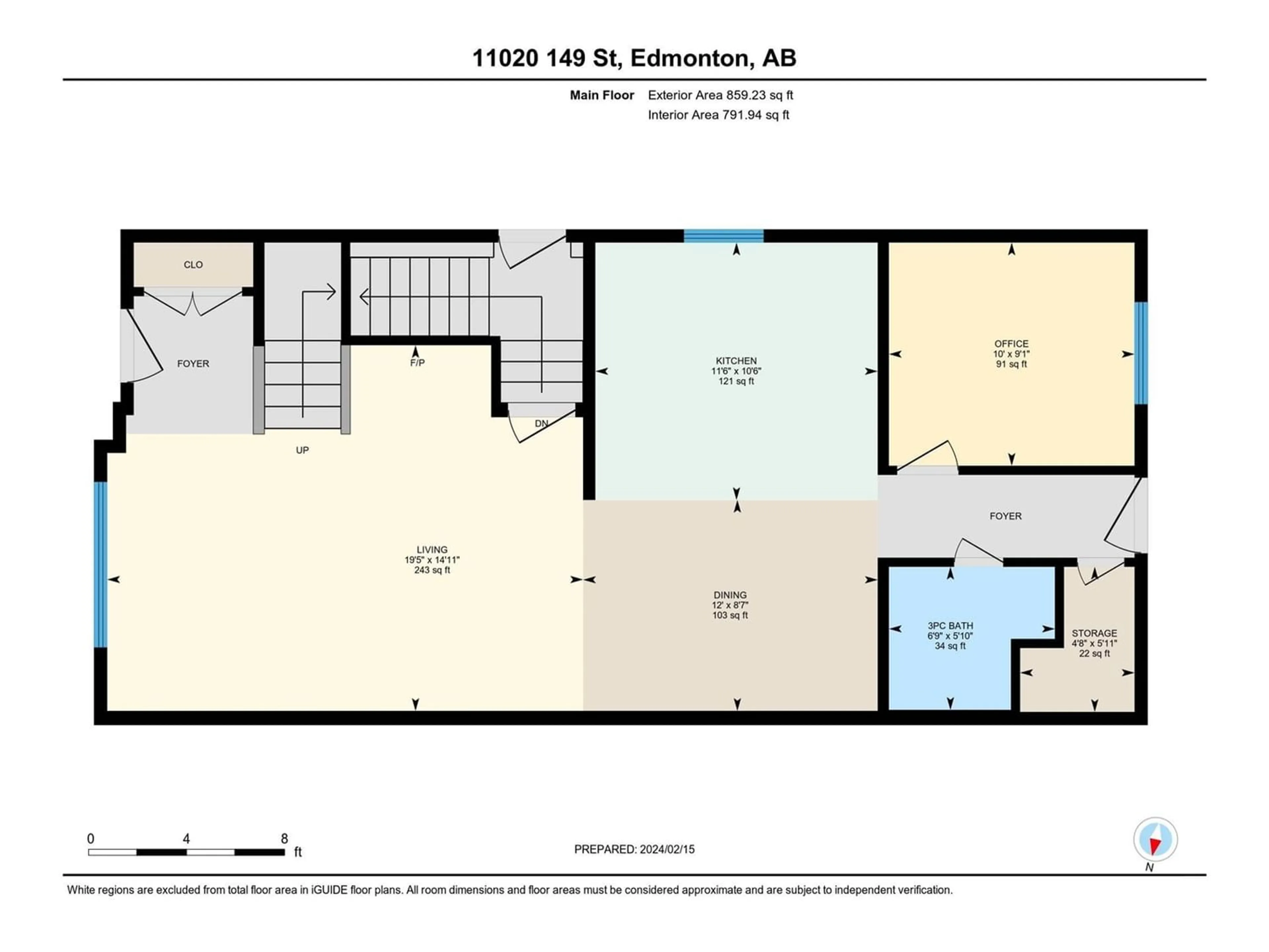 Floor plan for 11020 149 ST NW NW, Edmonton Alberta T5P1M8