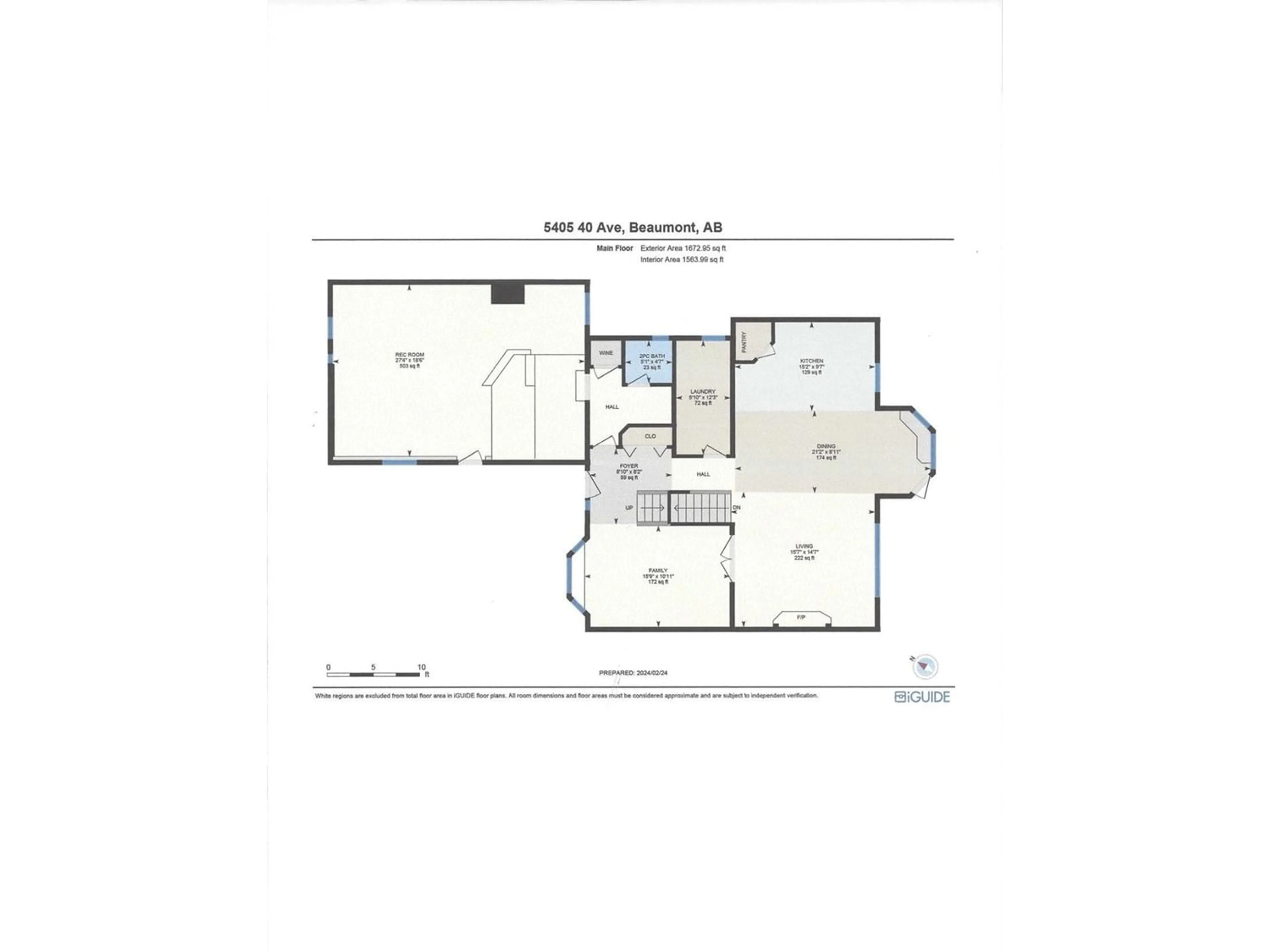 Floor plan for 5405 40 AV, Beaumont Alberta T4X1L9