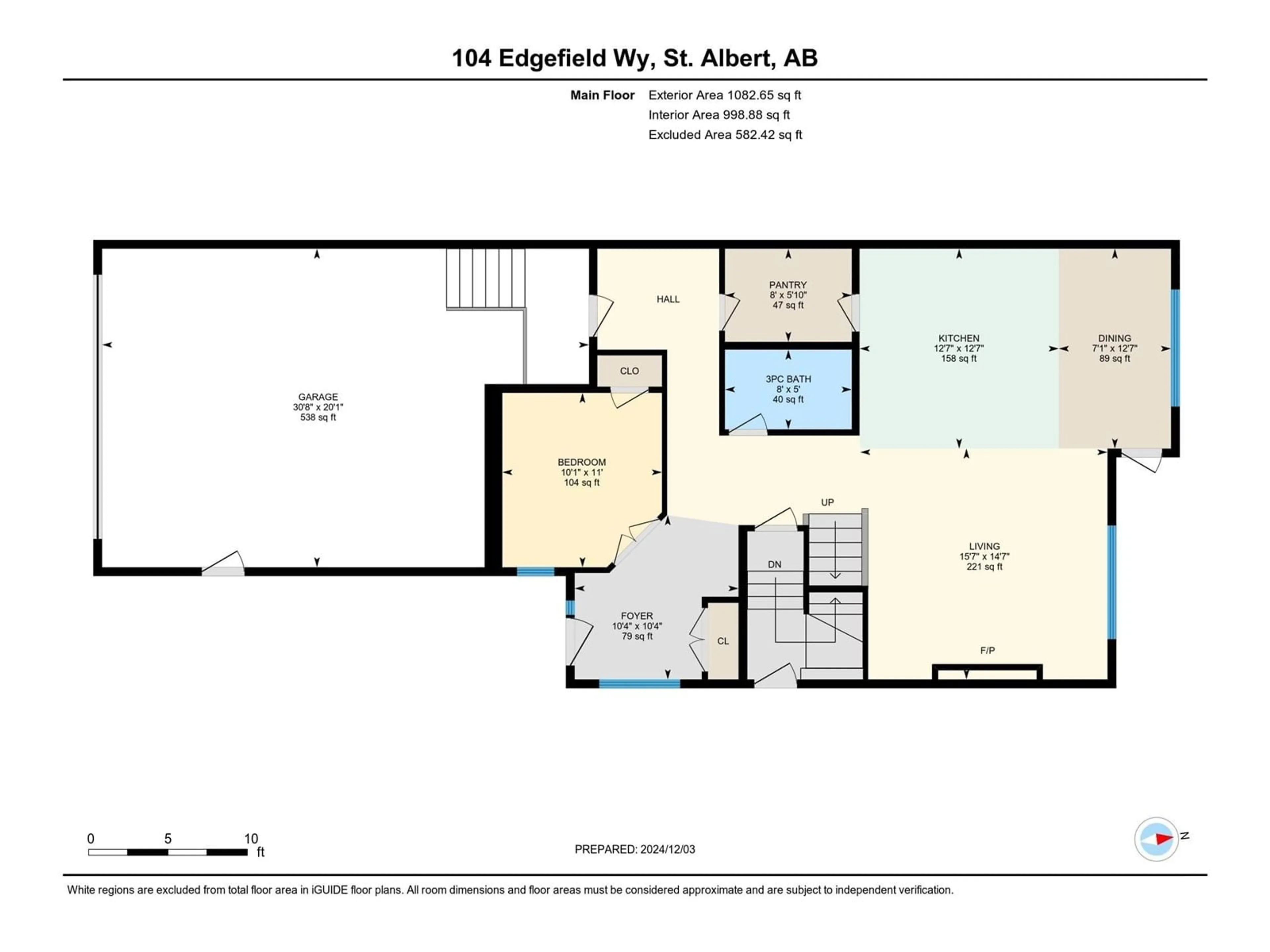 Floor plan for 104 Edgefield WY NW, St. Albert Alberta T8N7Z9