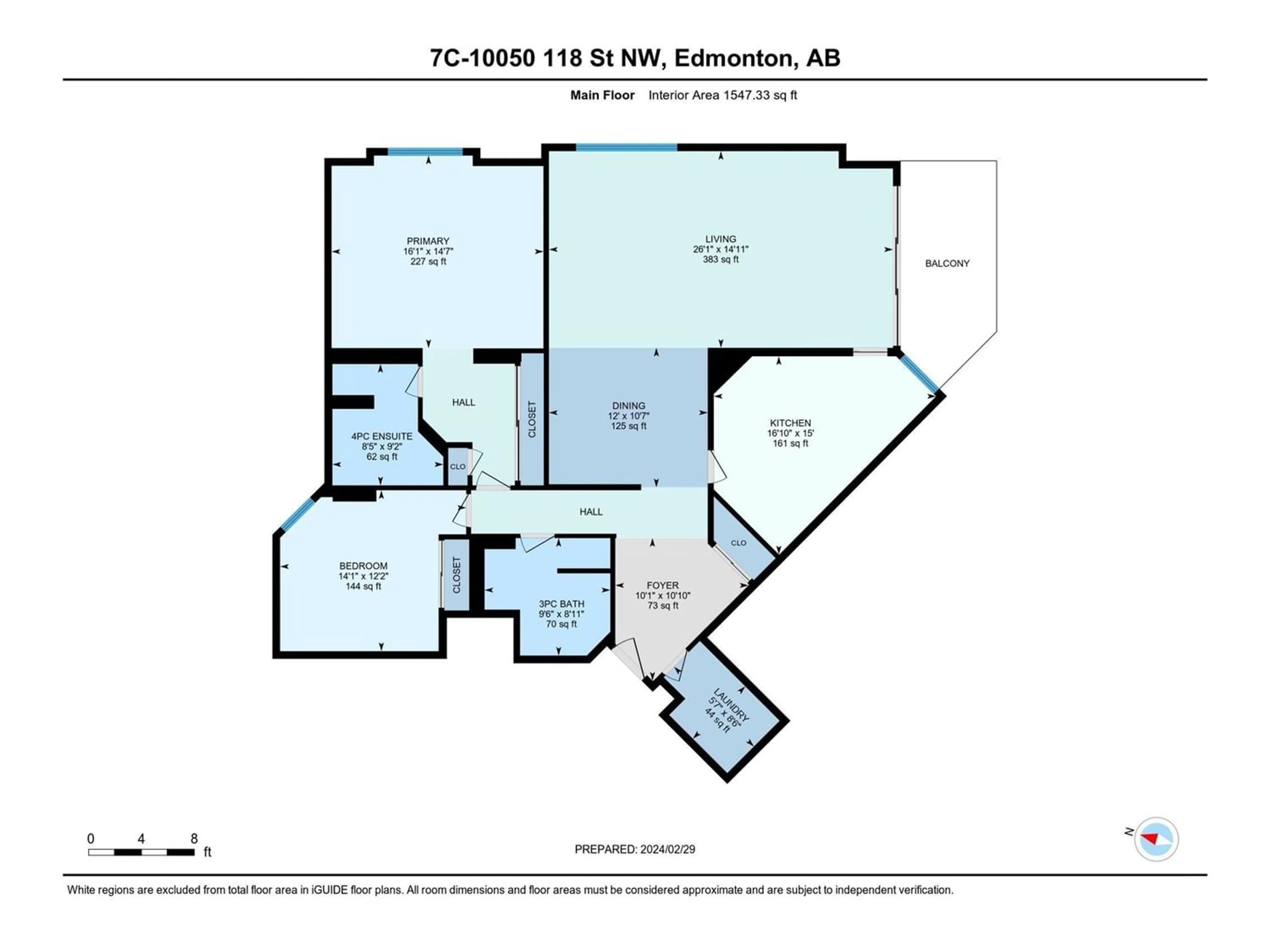 Floor plan for #7C 10050 118 ST NW, Edmonton Alberta T5K2M8