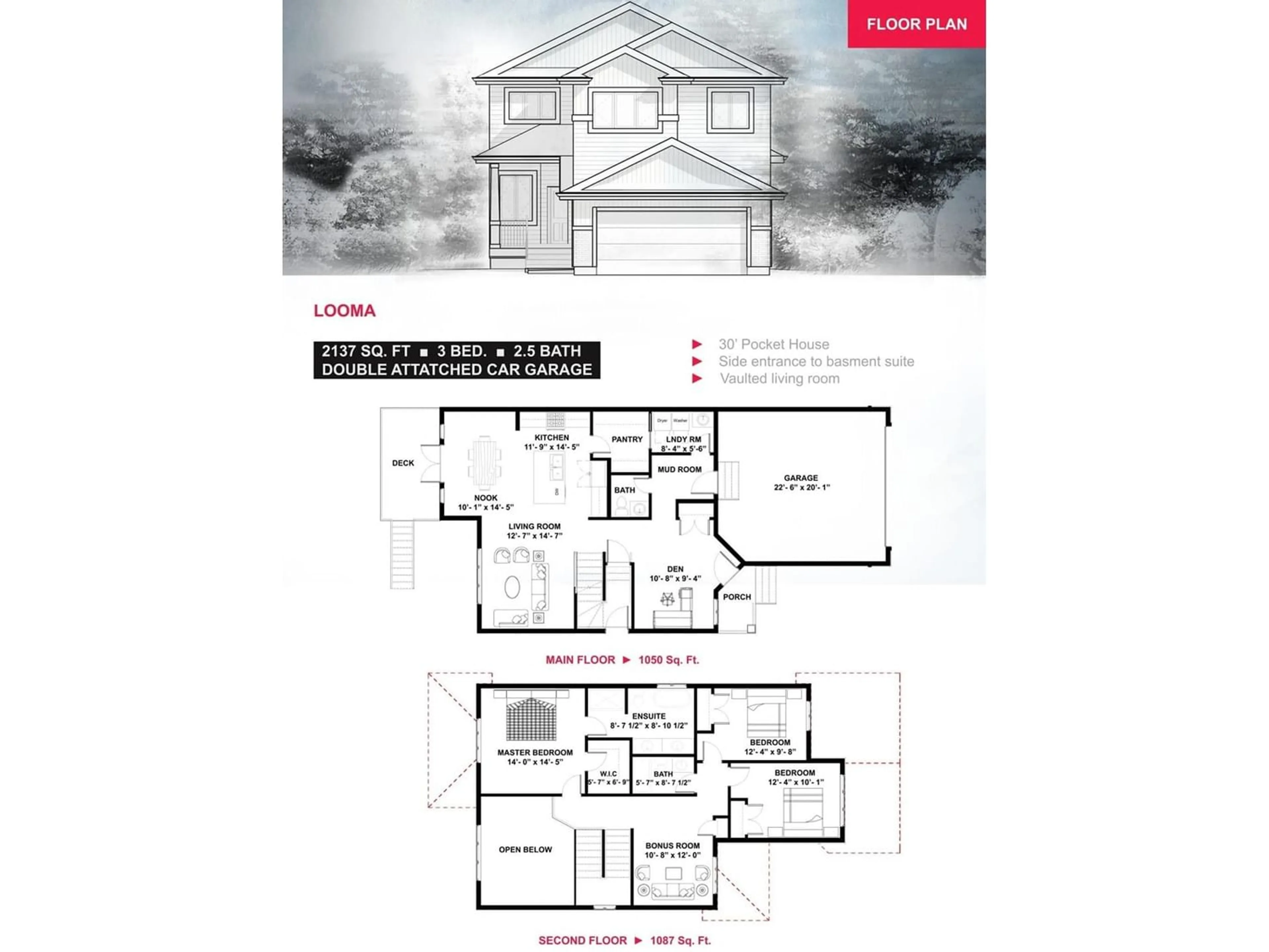 Floor plan for 45 edgefield WY, St. Albert Alberta T8N8A1