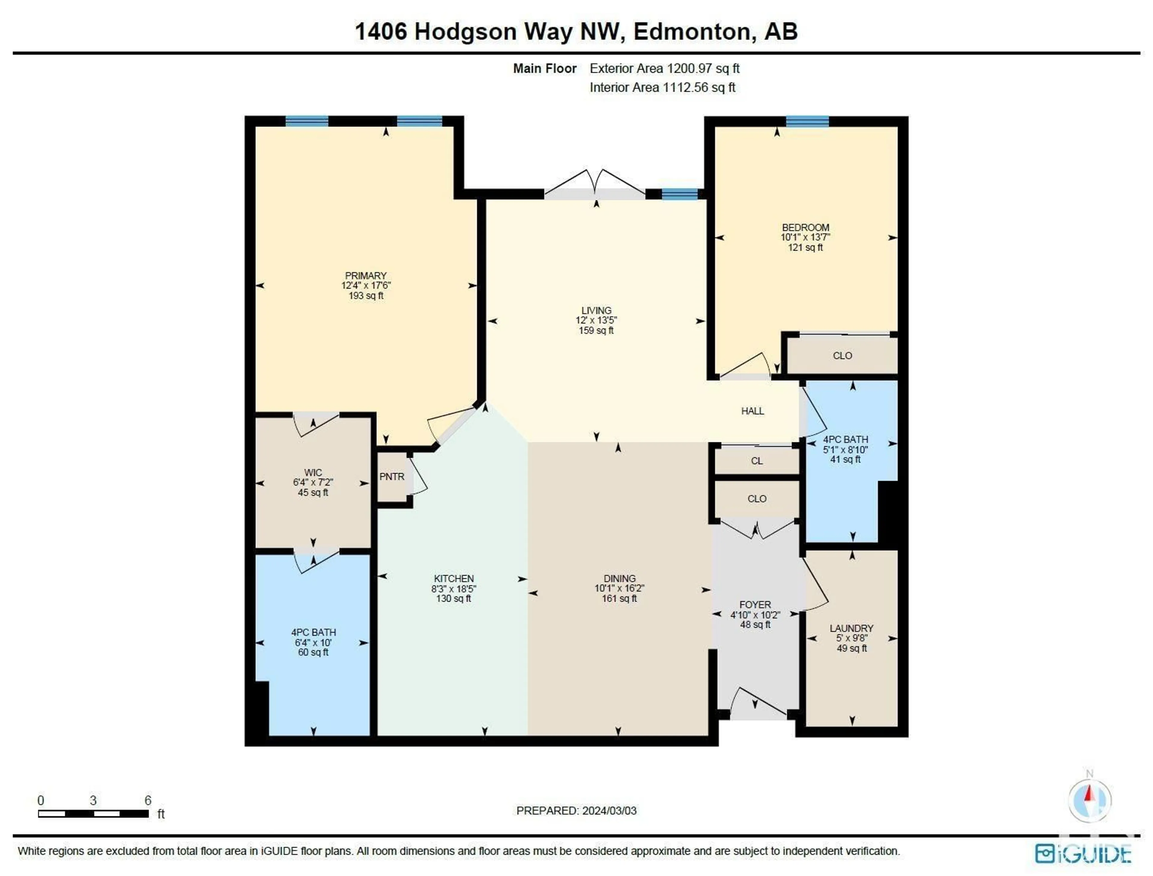 Floor plan for #119 1406 HODGSON WY NW, Edmonton Alberta T6R3K1